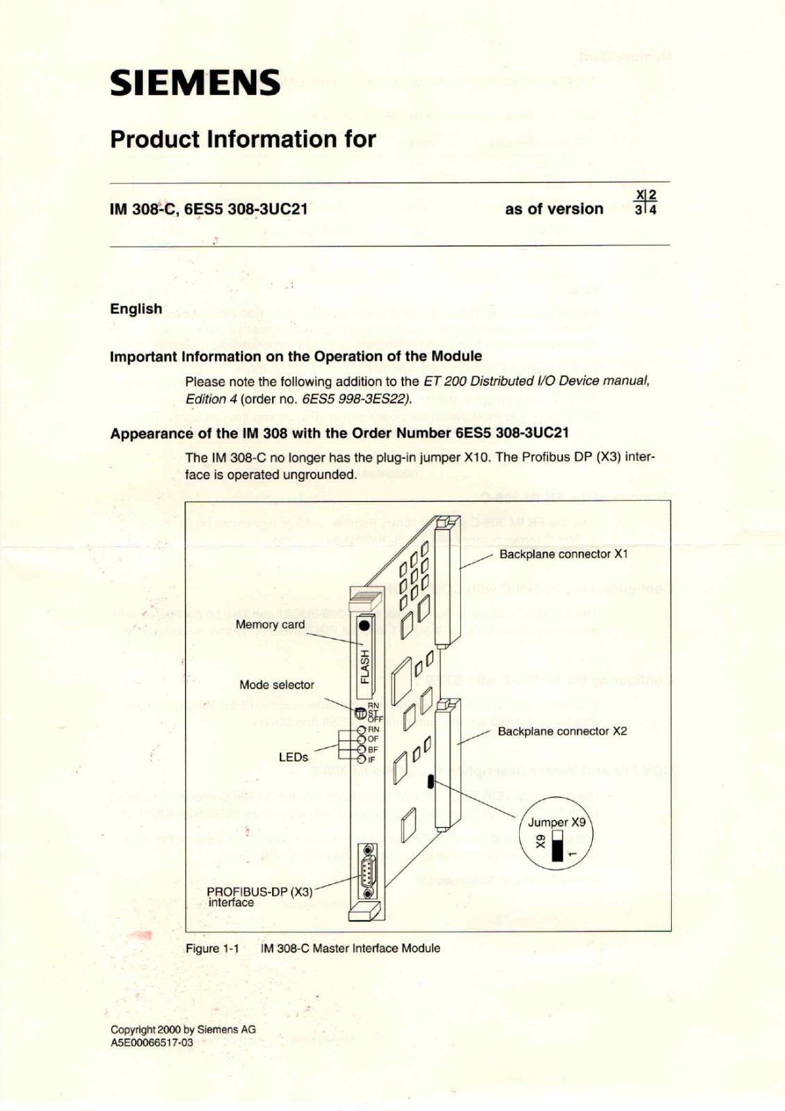 Siemens 6ES5308-3UC21 Instruction Manual