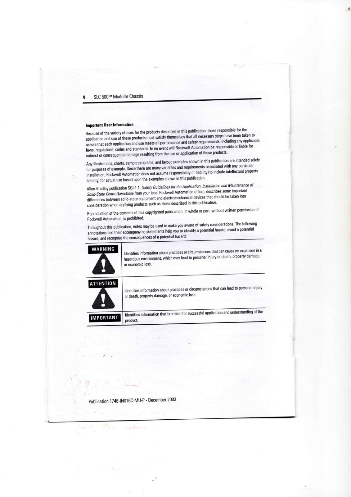 Allen-Bradley 1746 Series Instructions