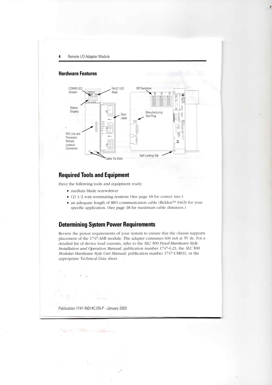 Allen-Bradley 1747-ASB Data Sheet