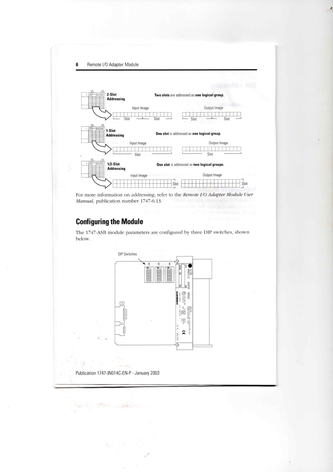 Allen-Bradley 1747-ASB Data Sheet