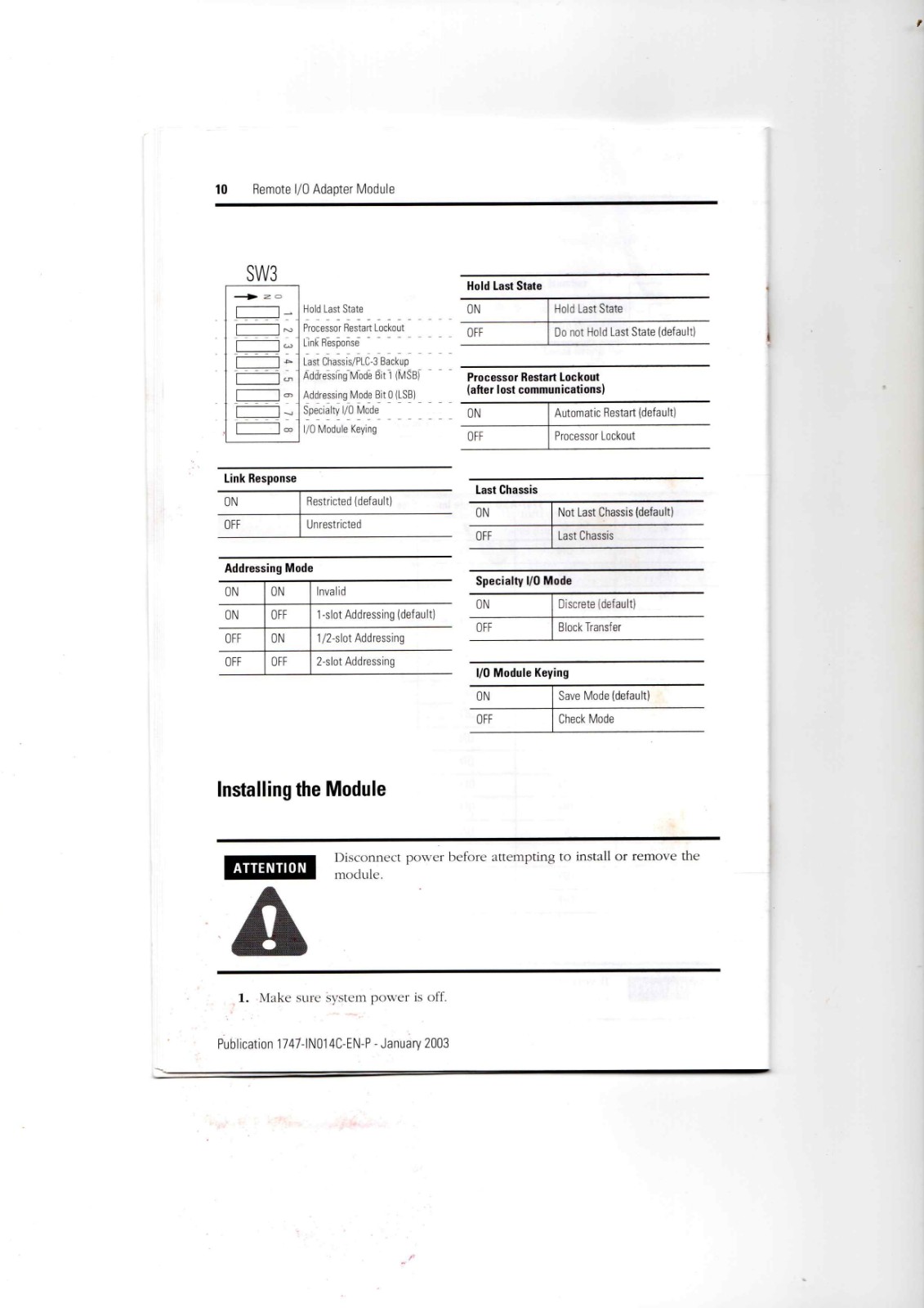 Allen-Bradley 1747-ASB Data Sheet