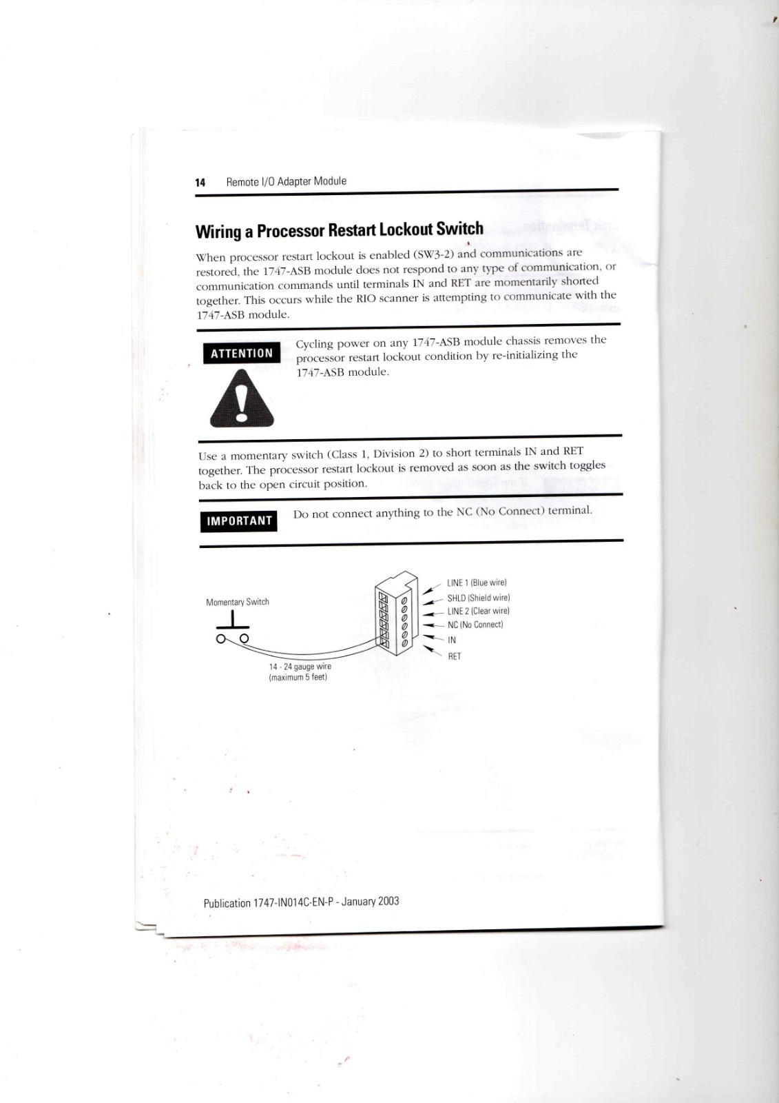 Allen-Bradley 1747-ASB Data Sheet