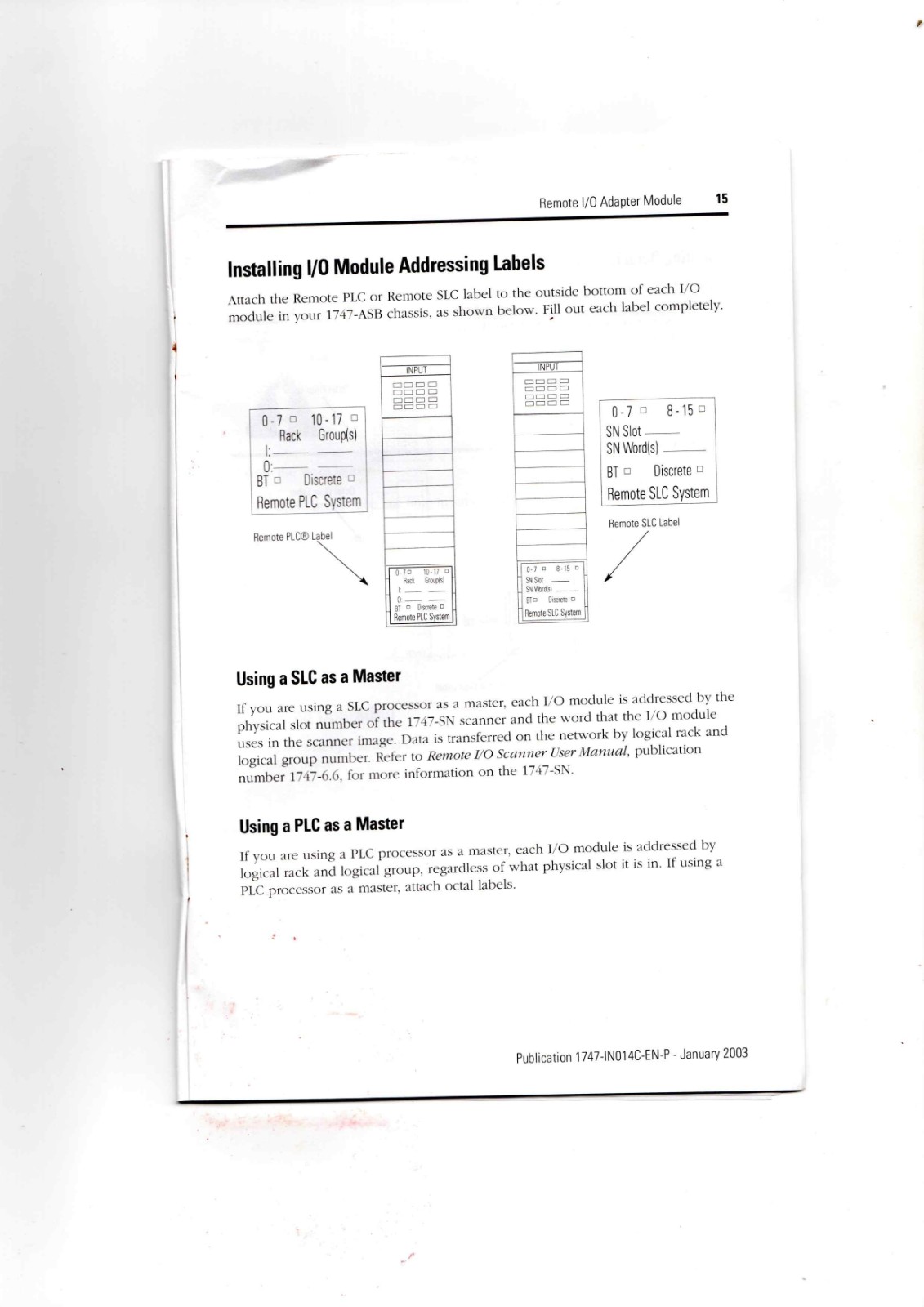 Allen-Bradley 1747-ASB Data Sheet