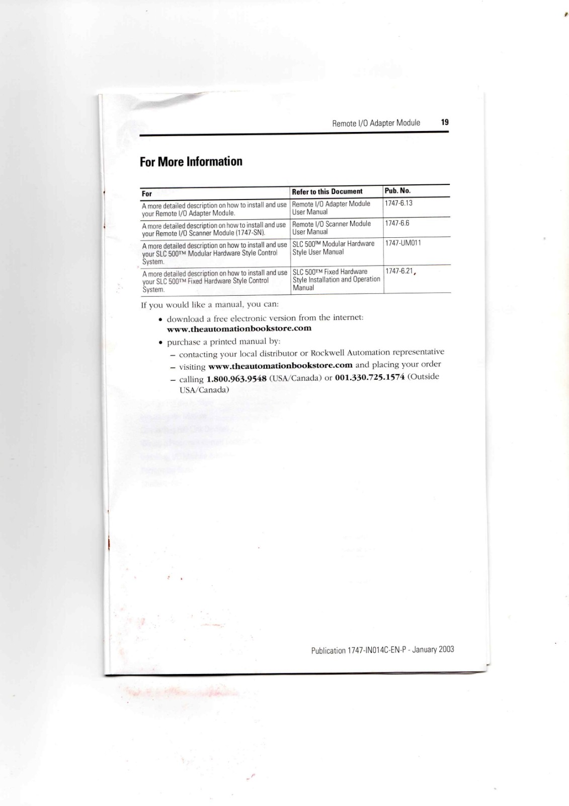 Allen-Bradley 1747-ASB Data Sheet