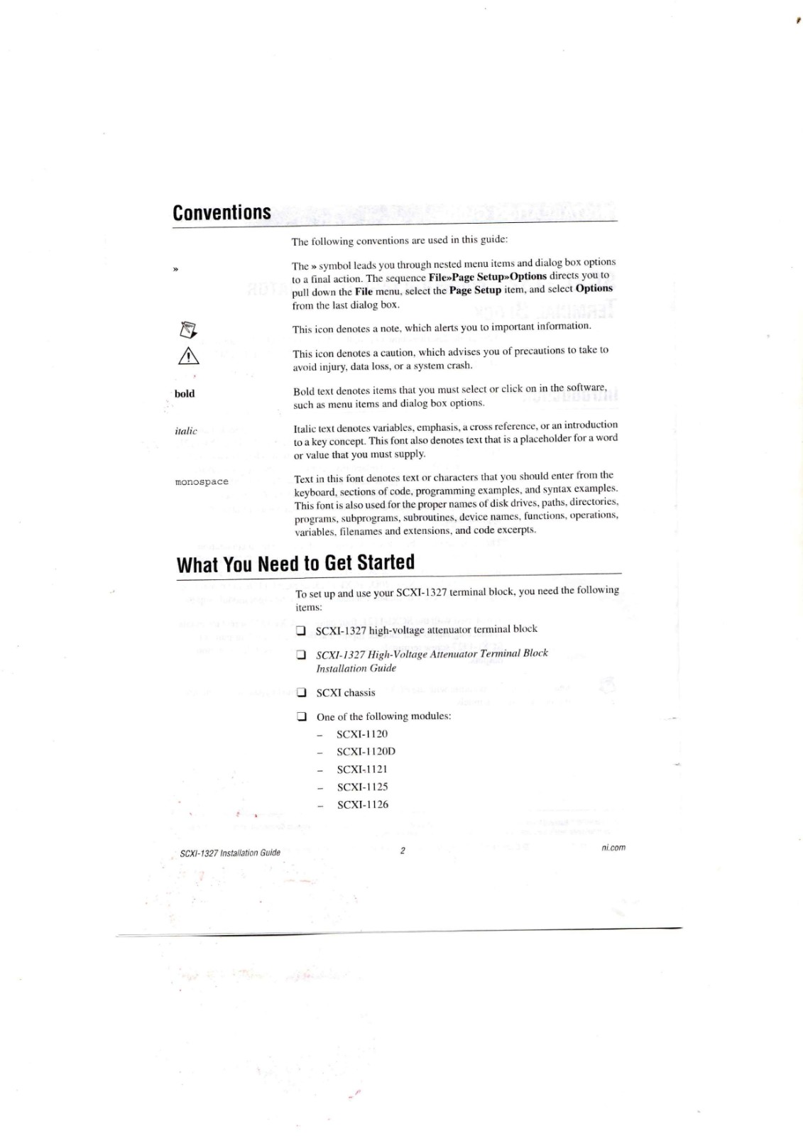 National Instruments SCXI-1327 Datasheet