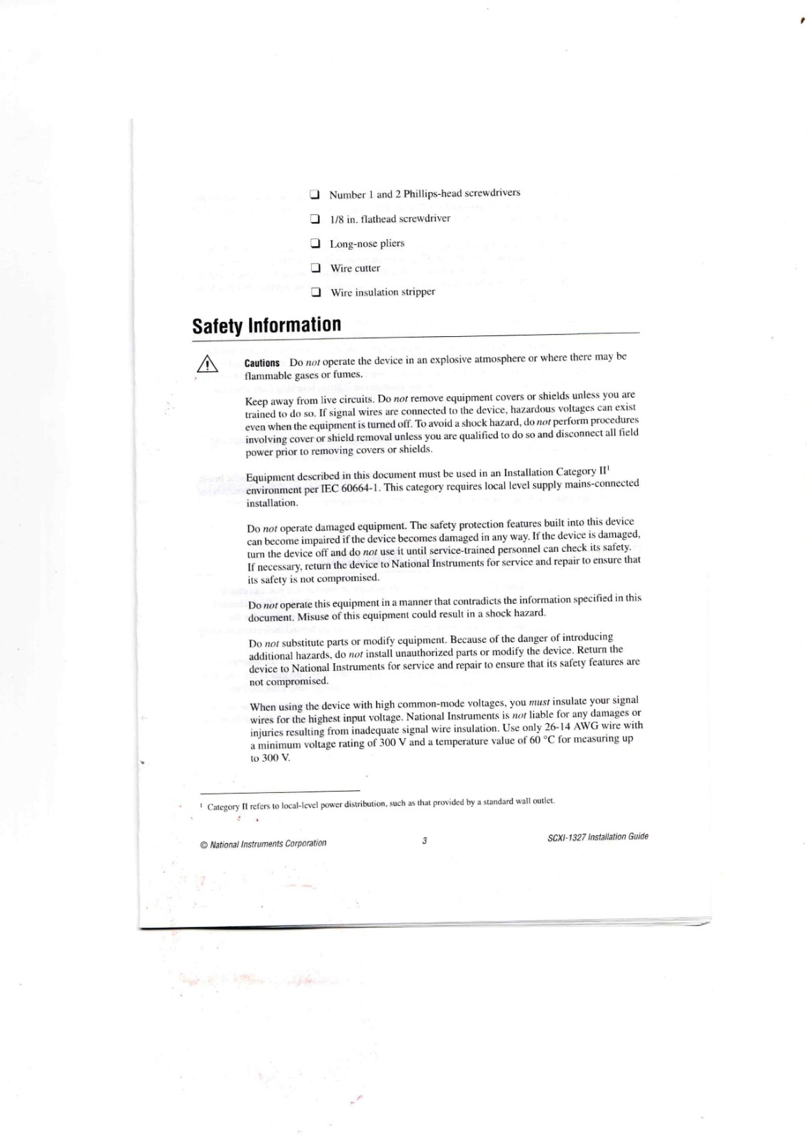 National Instruments SCXI-1327 Datasheet