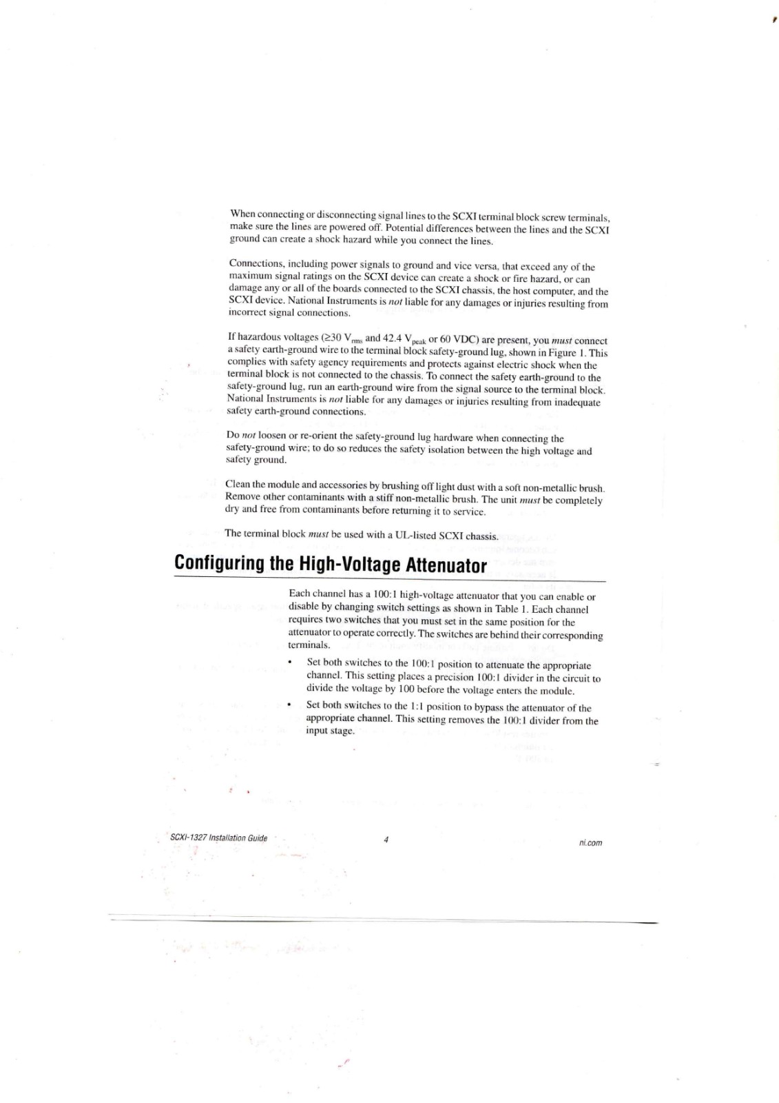 National Instruments SCXI-1327 Datasheet