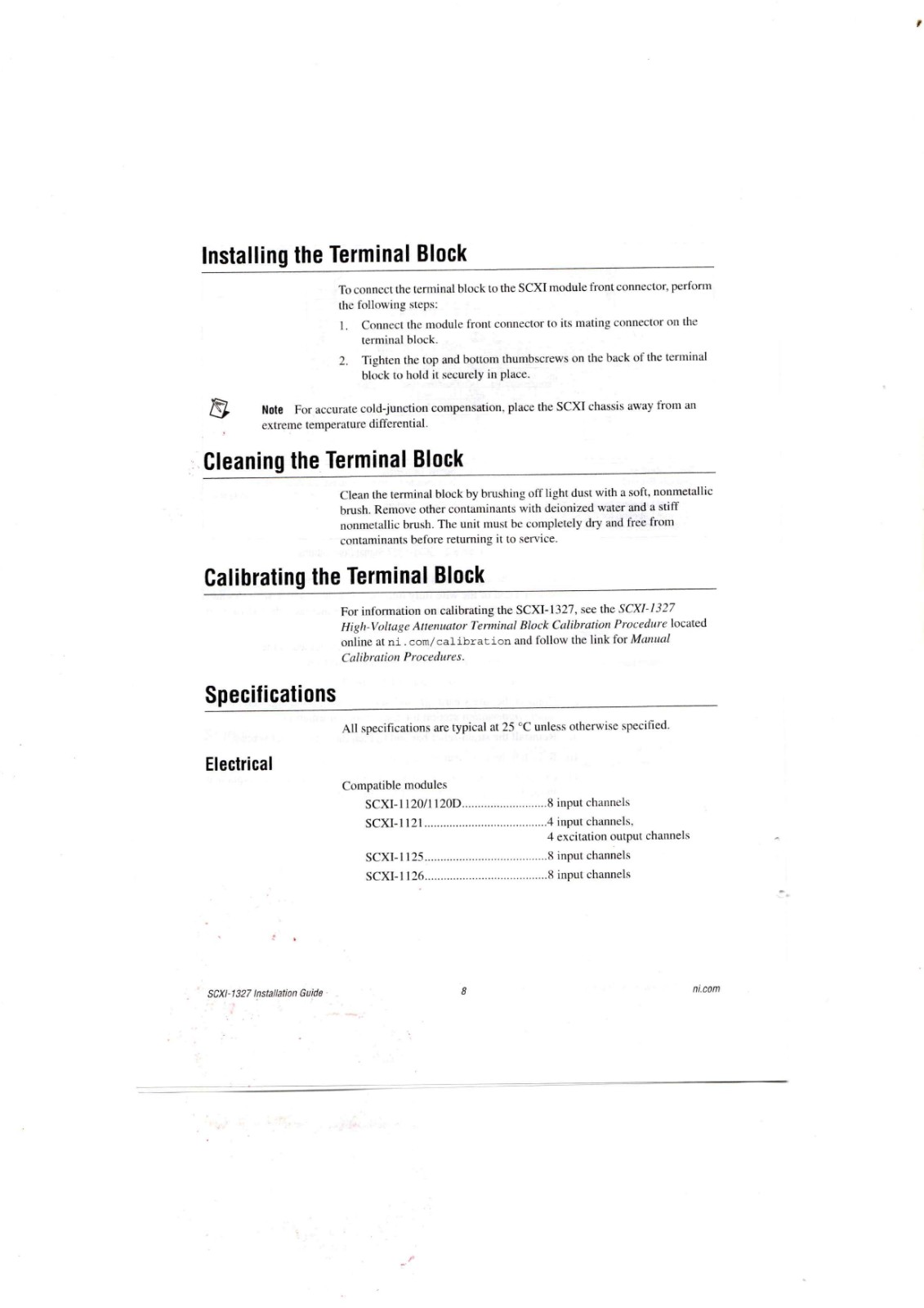 National Instruments SCXI-1327 Datasheet