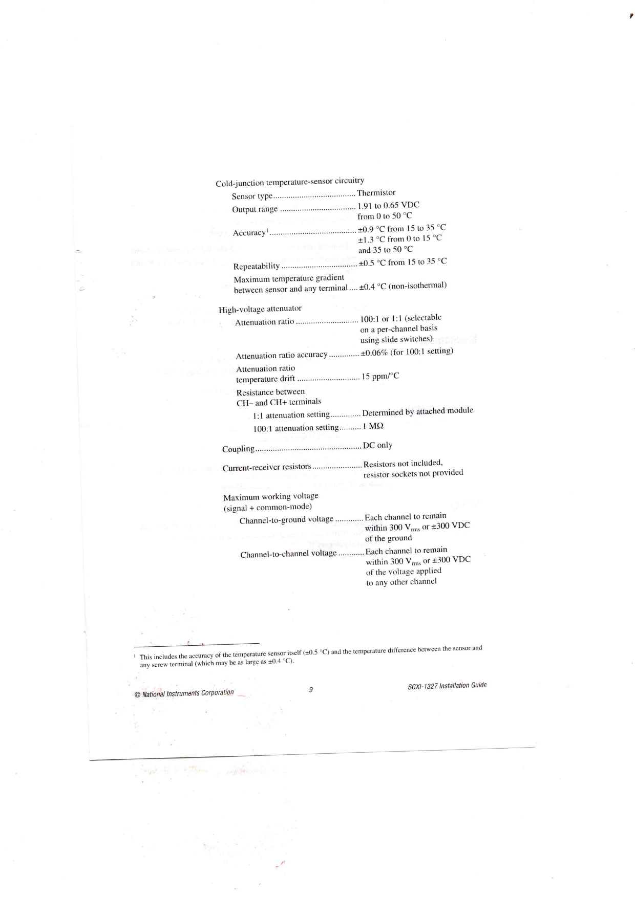 National Instruments SCXI-1327 Datasheet