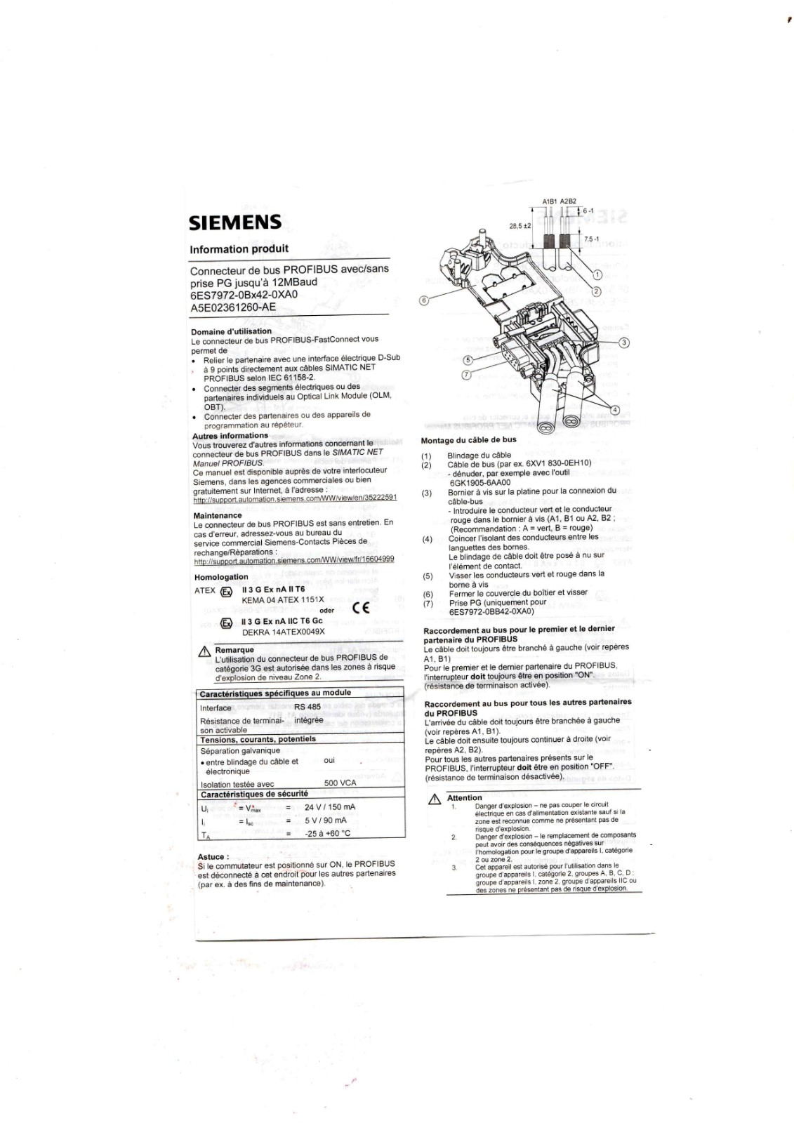 Siemens 6ES7972-0BA12-0XA0 Datasheet