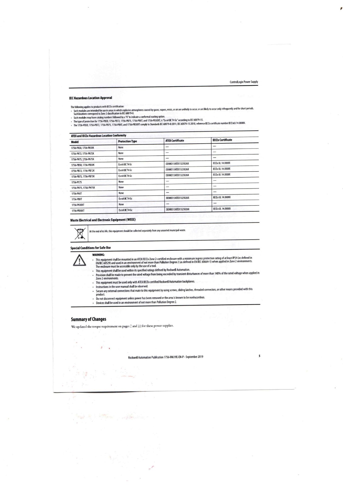 Allen-Bradley 1756 Series Data Sheet