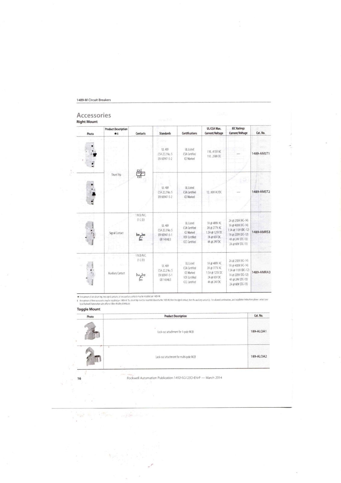 Allen-Bradley 1489-M Data Sheet