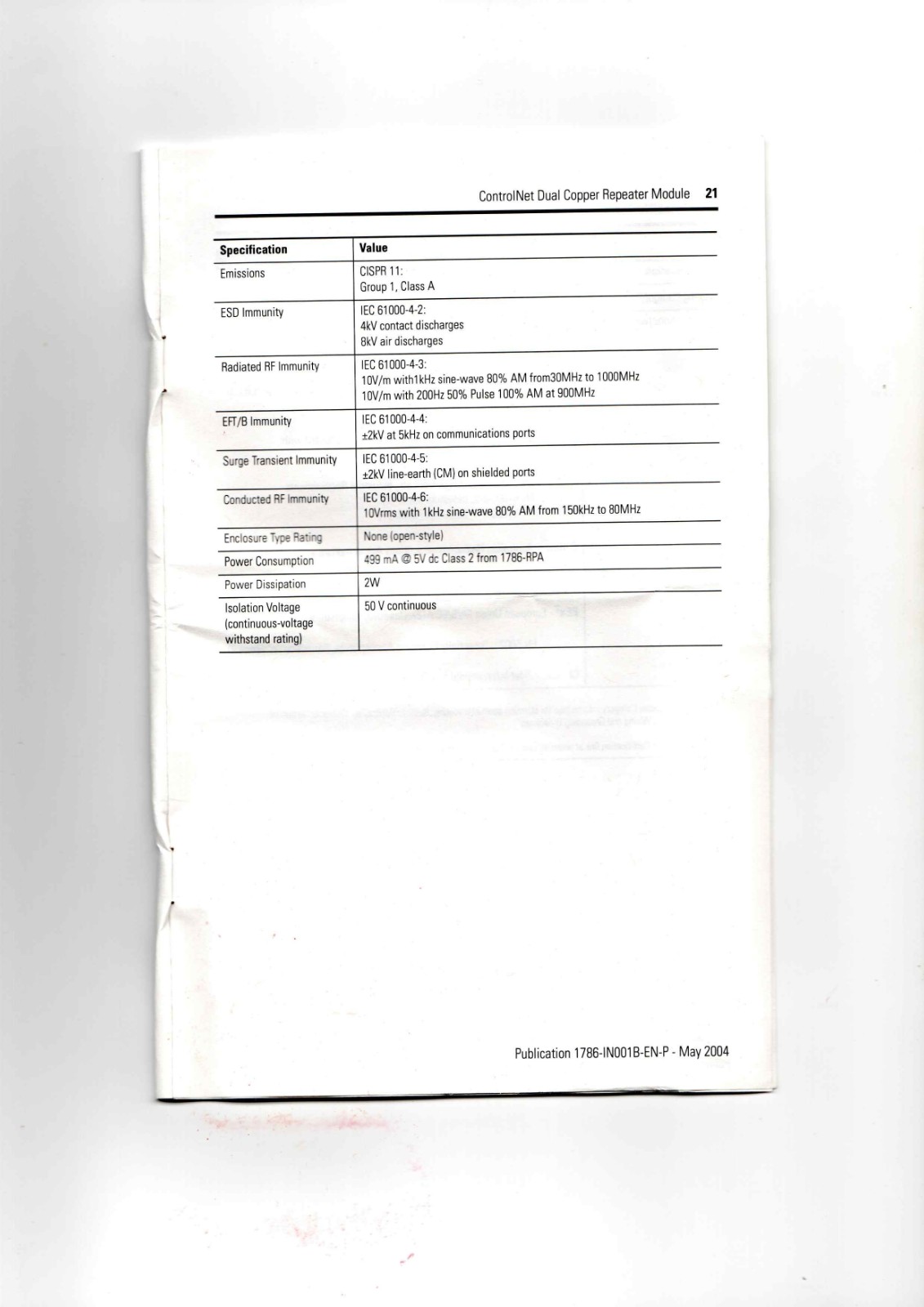 Allen-Bradley 1786-RPCD Data Sheet