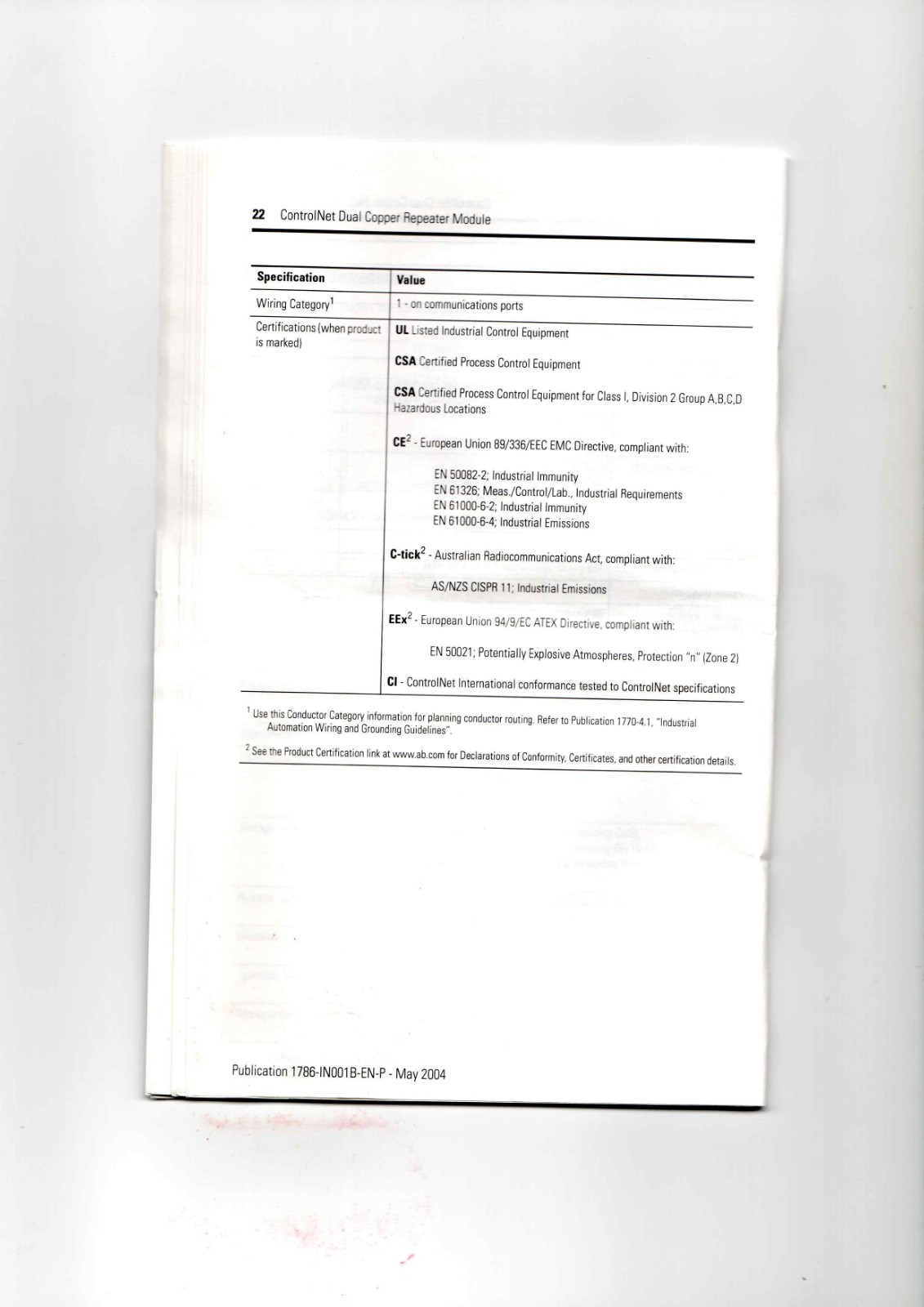Allen-Bradley 1786-RPCD Data Sheet