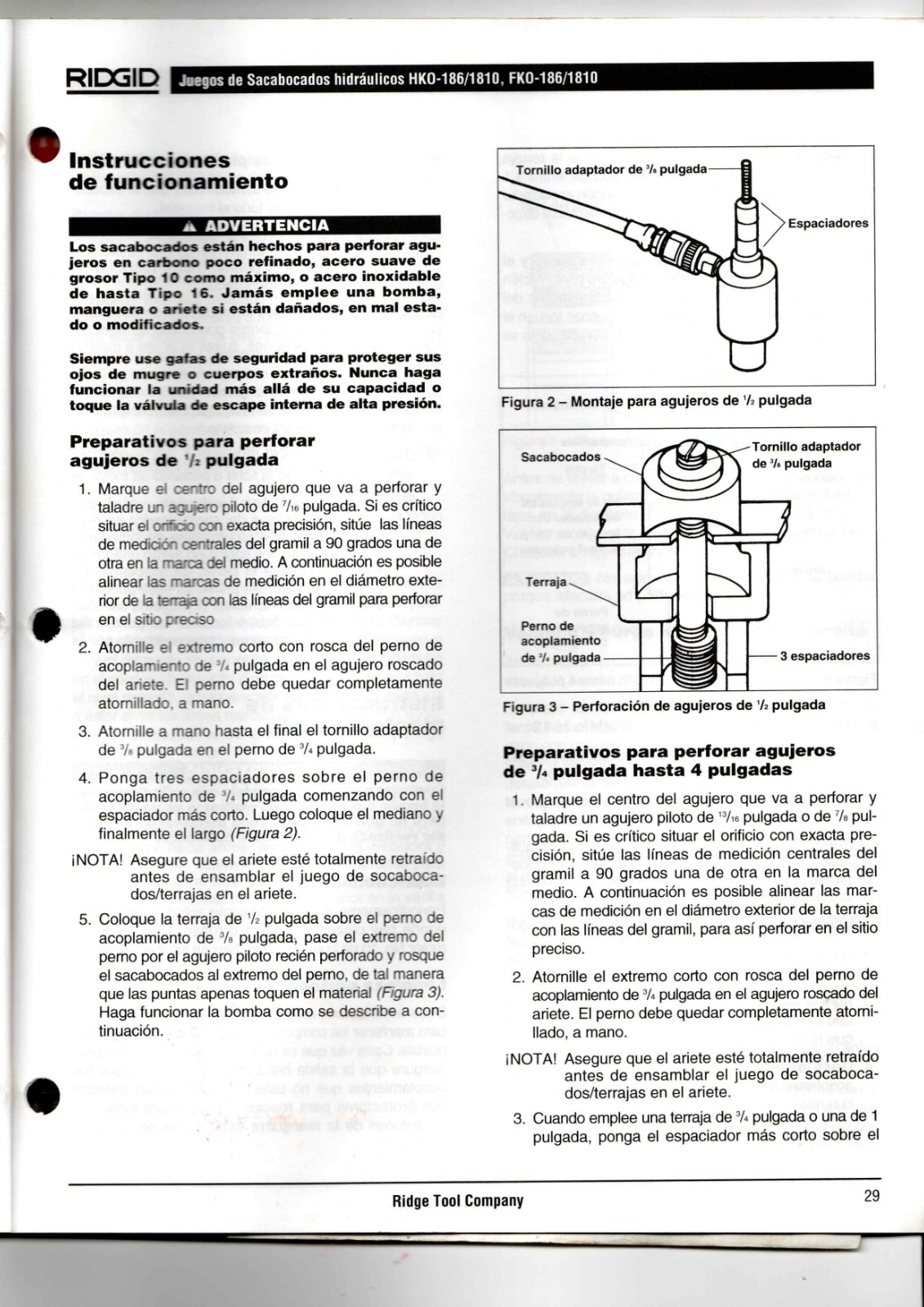 RIDGID HKO-186/1810, FKO-186/1810 Data Sheet
