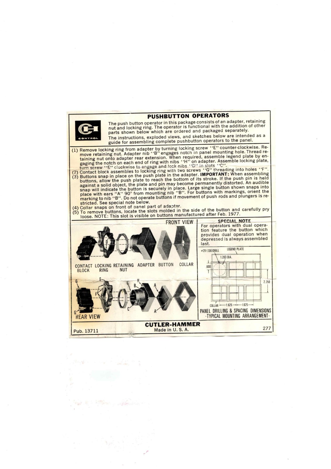 Cutler-Hammer E30AB Data Sheet