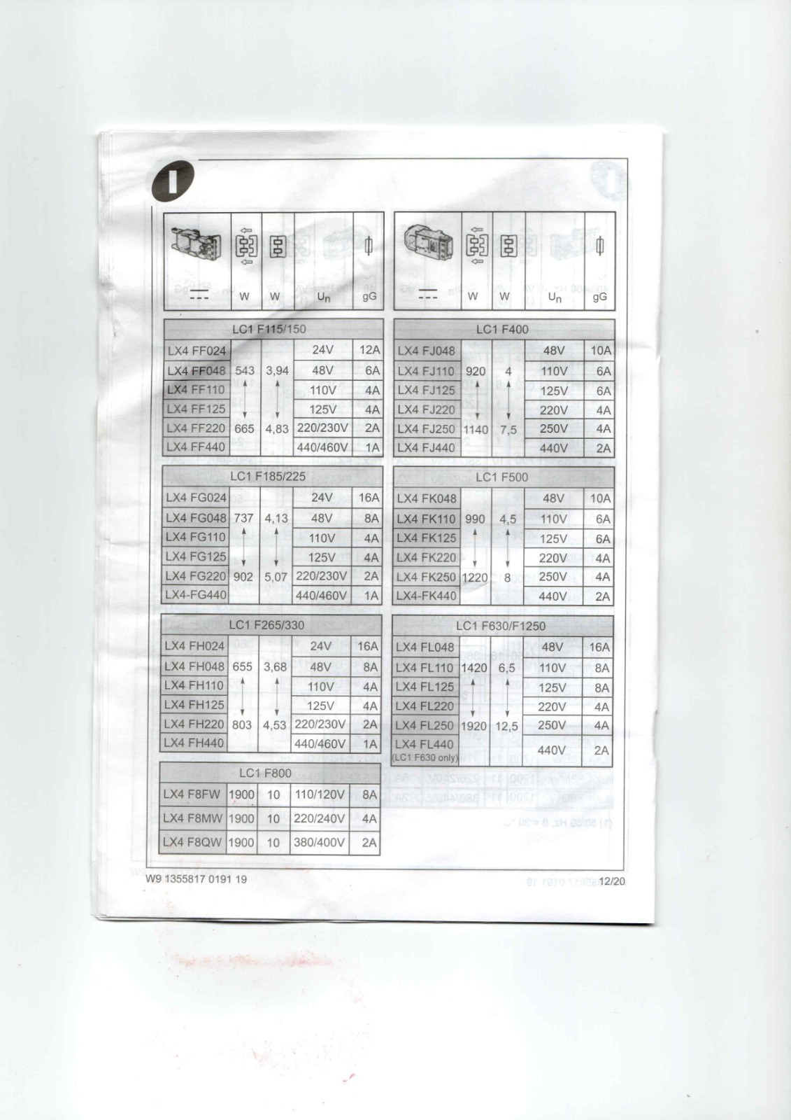 Schneider LC1F185 Datasheet