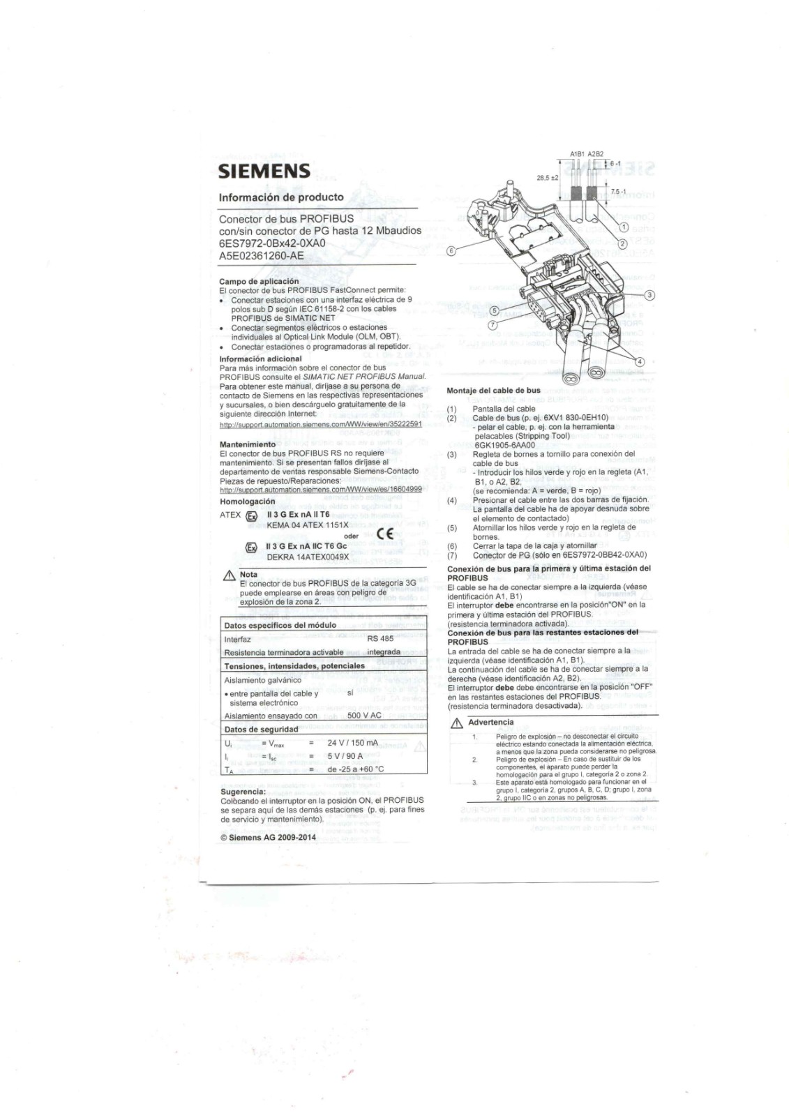 Siemens 6ES7972-0BX42-0XA0 Datasheet