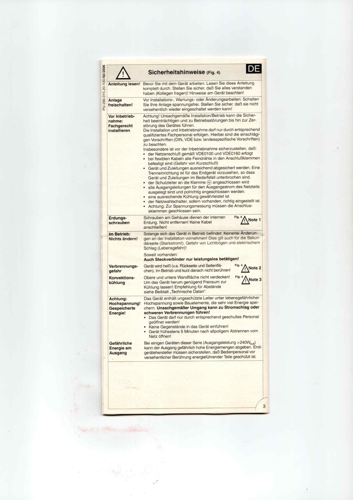 Emerson PU-286.015.20-10D Datasheet