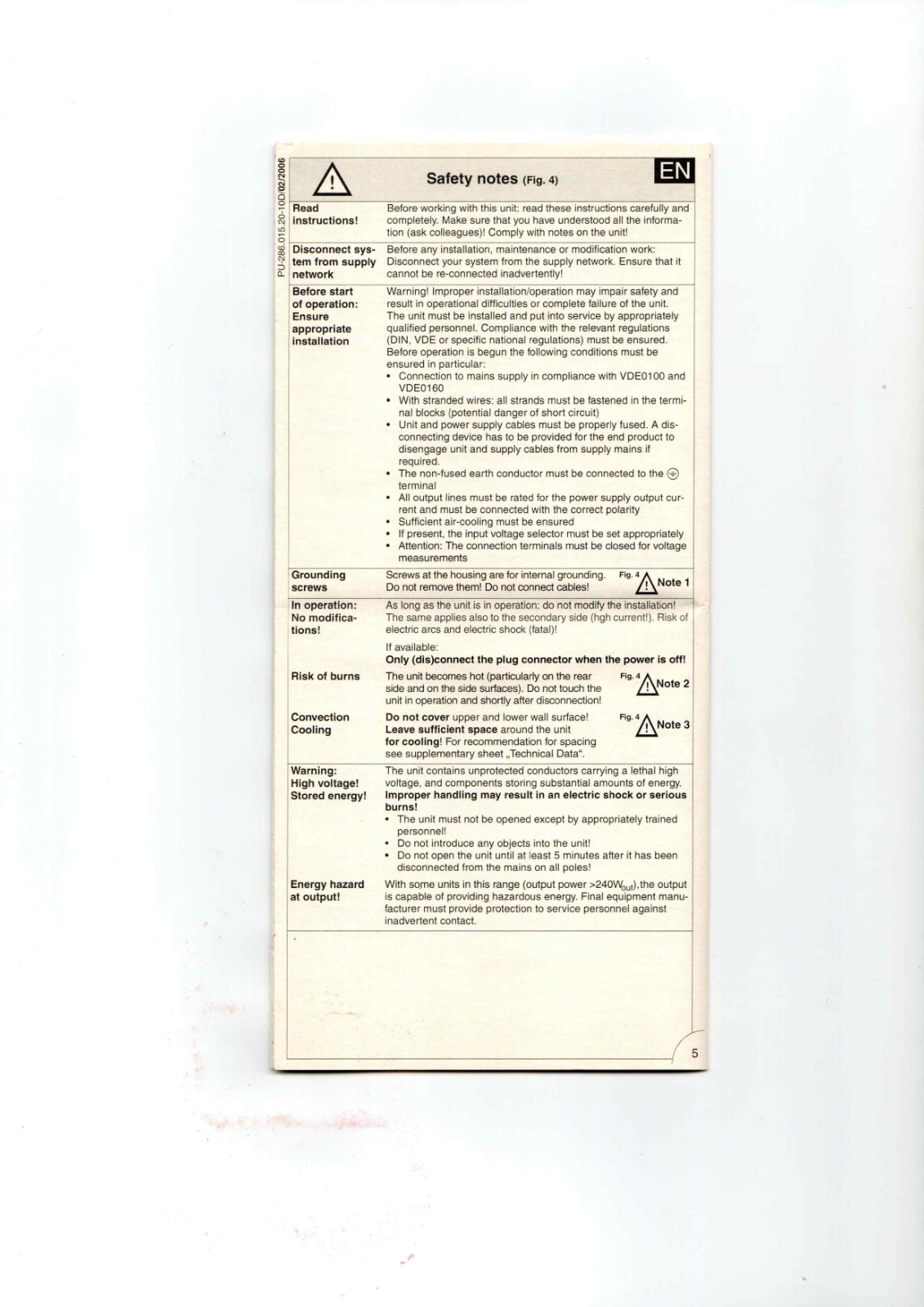 Emerson PU-286.015.20-10D Datasheet