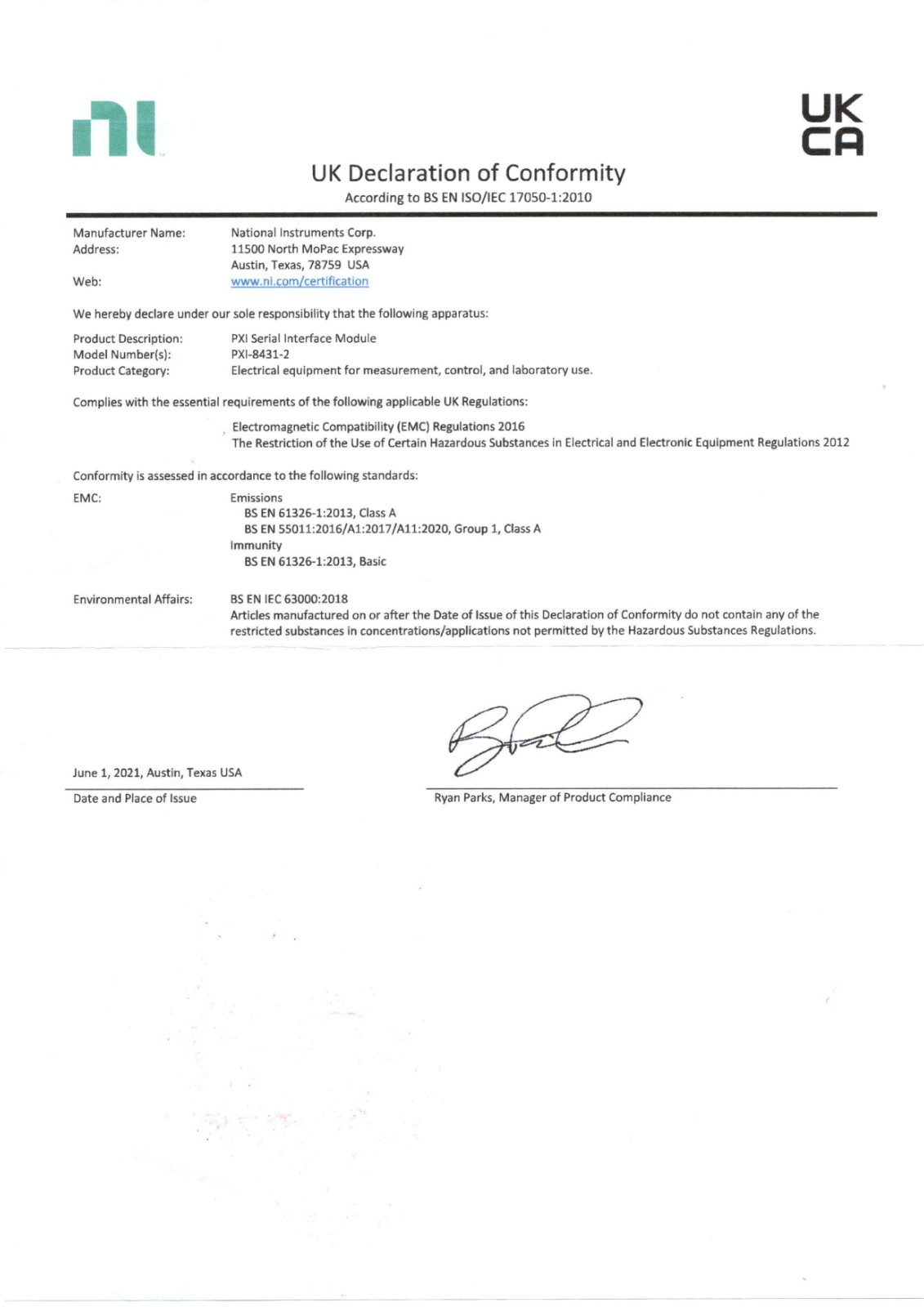 National Instruments NI PXI-8431-2 datasheet