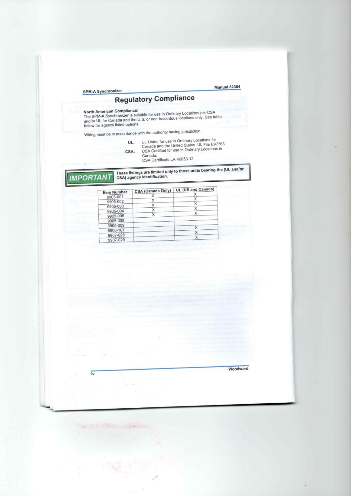Woodward SPM-A 82384 Datasheet