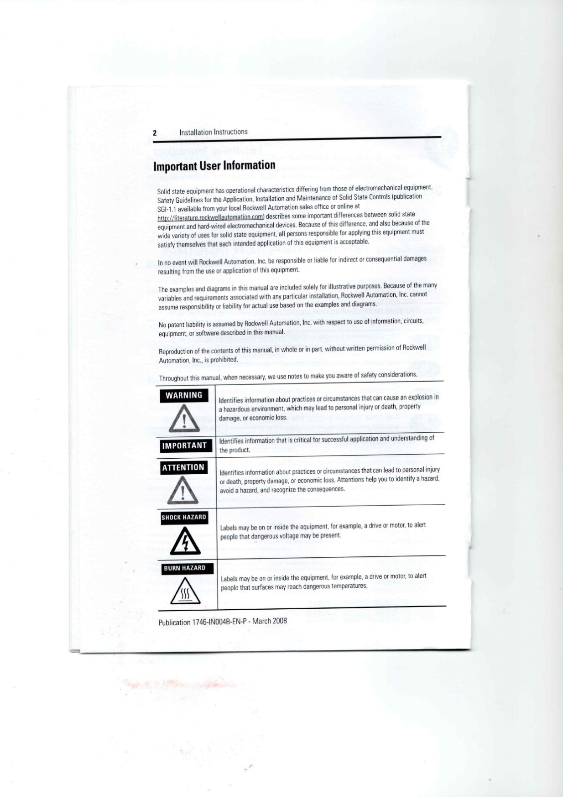 Allen-Bradley 1746-P1, 1746-P2, 1746-P3 Data Sheet