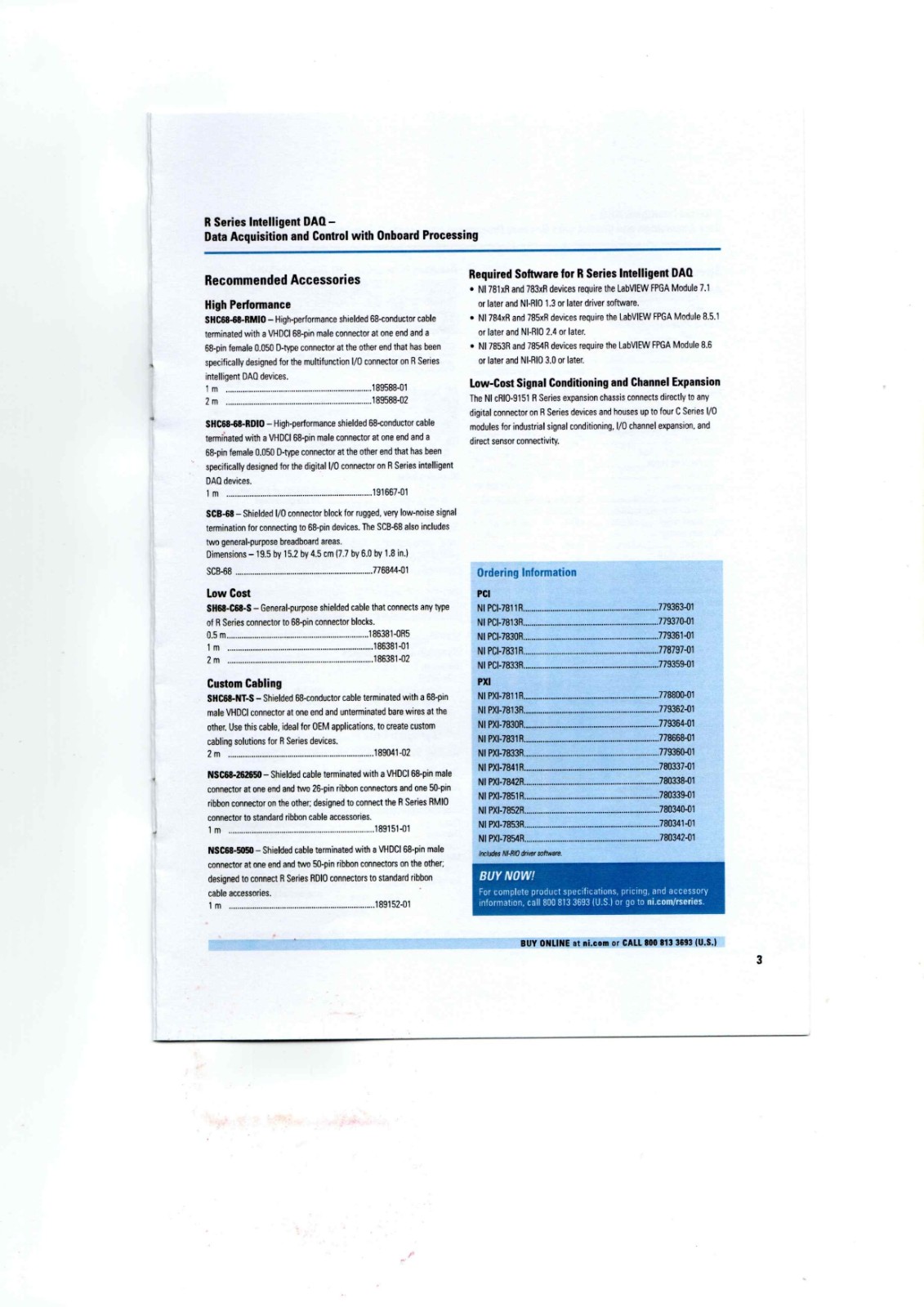 NI PCI-7811R, PCI-7813R Datasheet