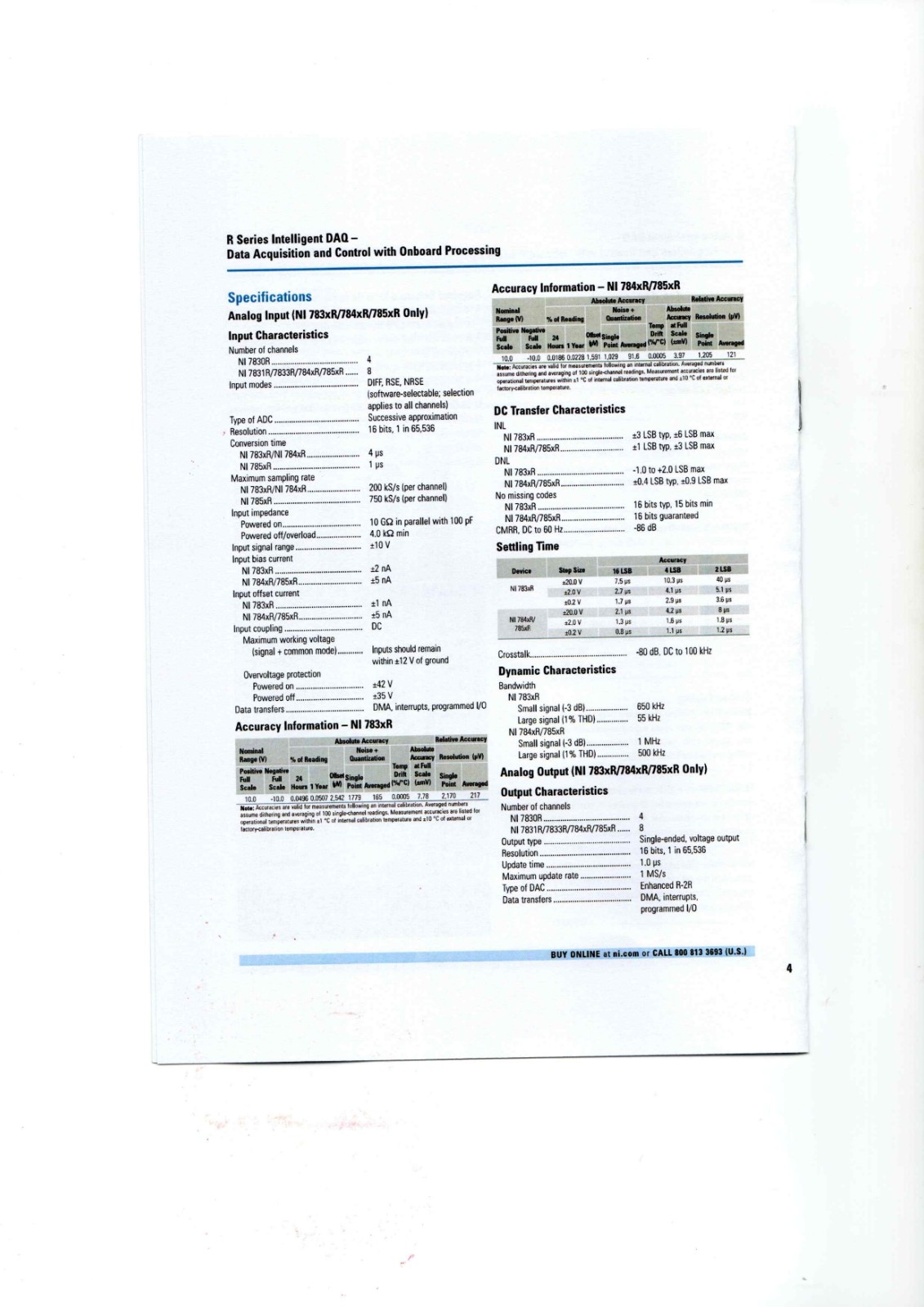 NI PCI-7811R, PCI-7813R Datasheet