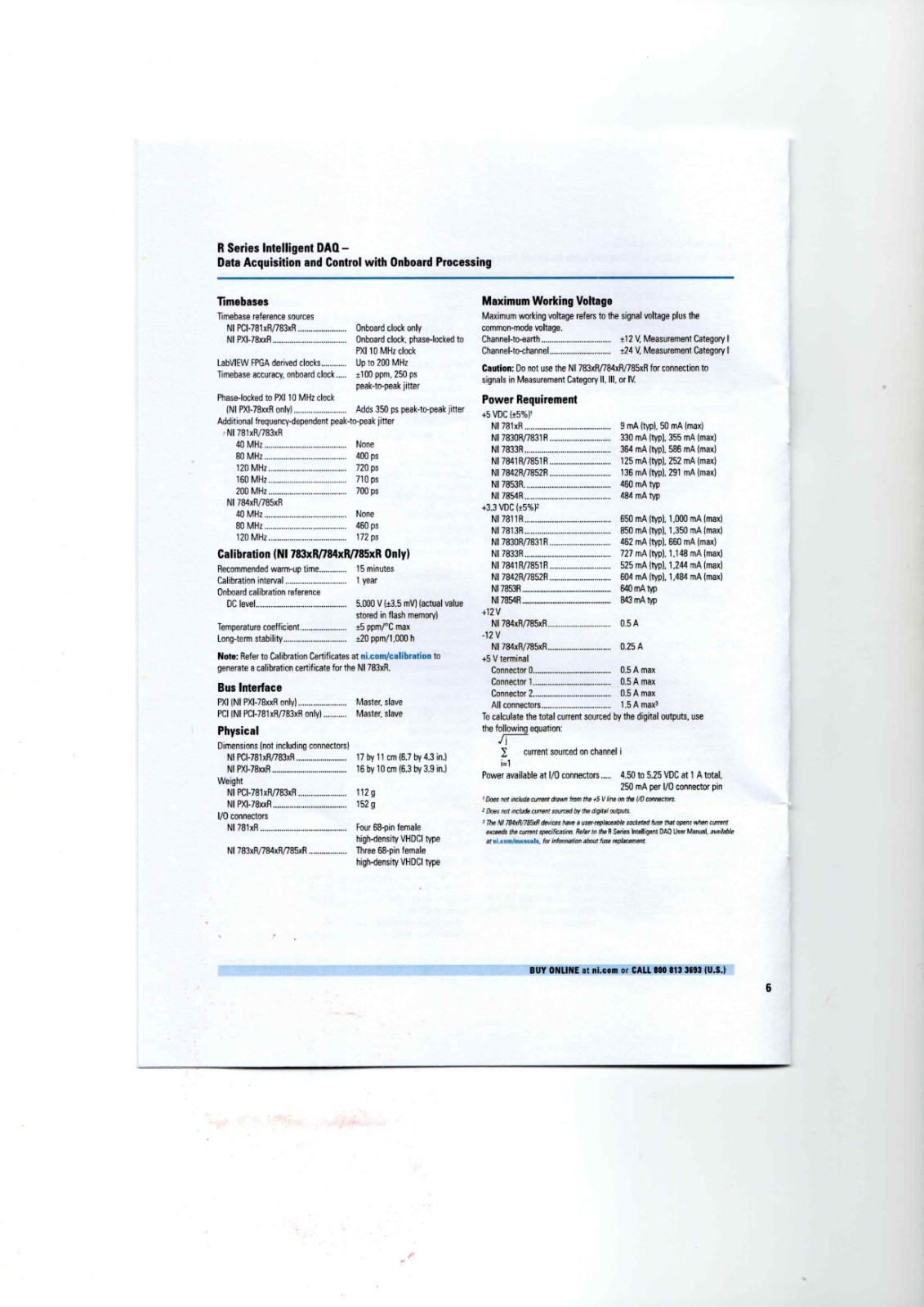 NI PCI-7811R, PCI-7813R Datasheet