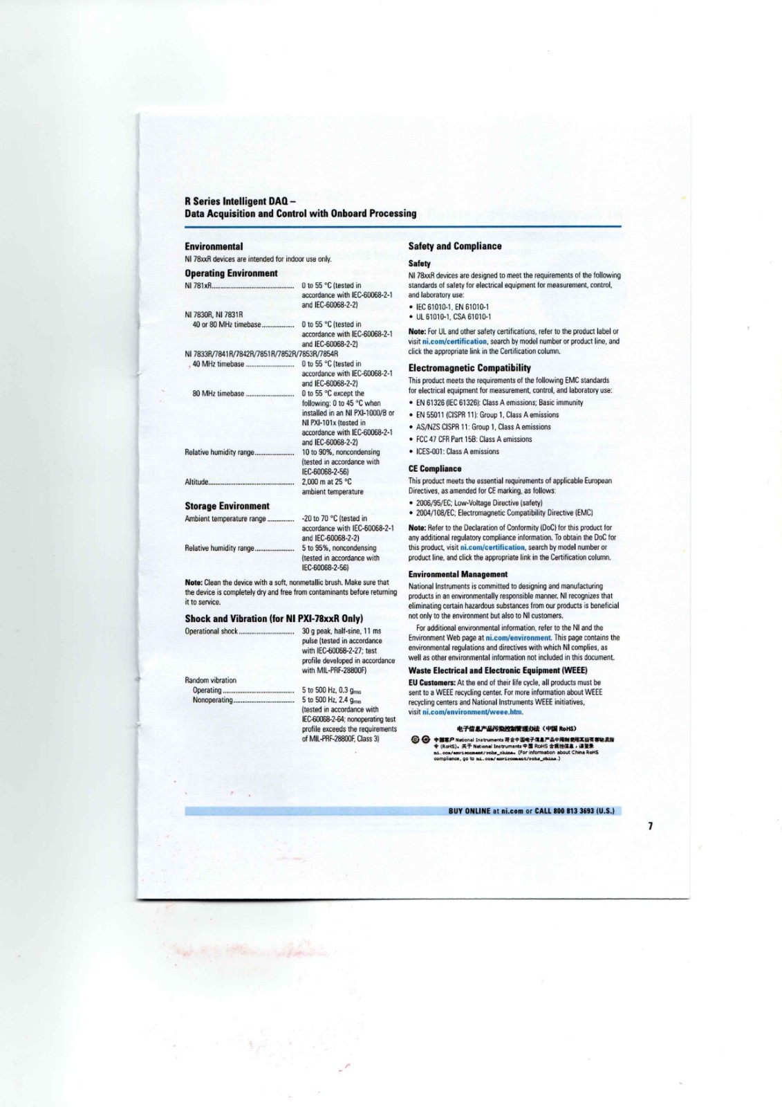 NI PCI-7811R, PCI-7813R Datasheet