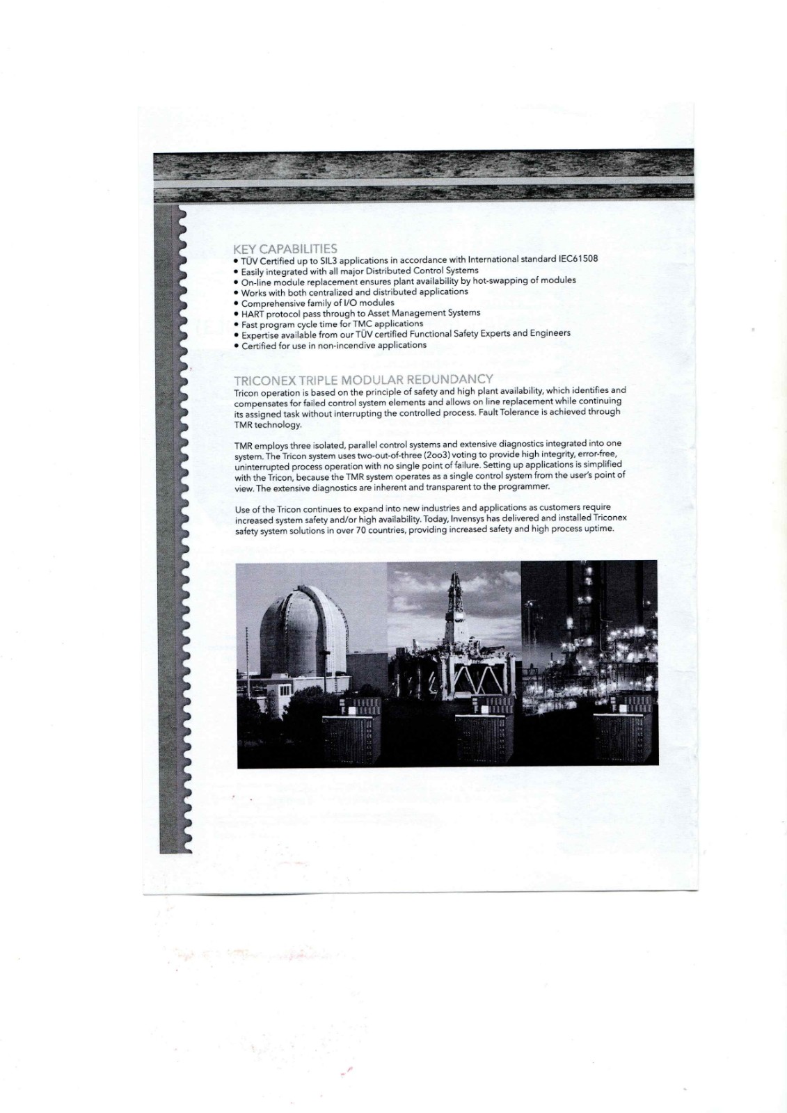 Tricon Safety Instrumented System (SIL3) Data Sheet