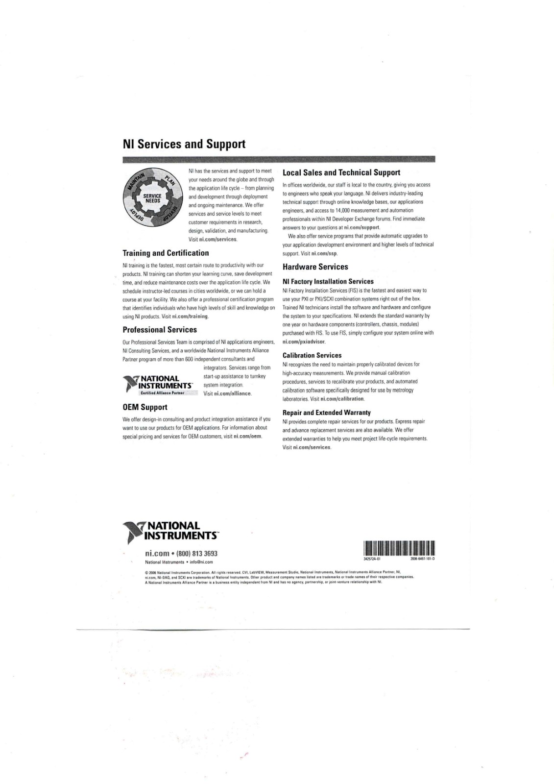 NI PXI-2596, PXI-2597, PXI-2598, and PXI-2599 Datasheet