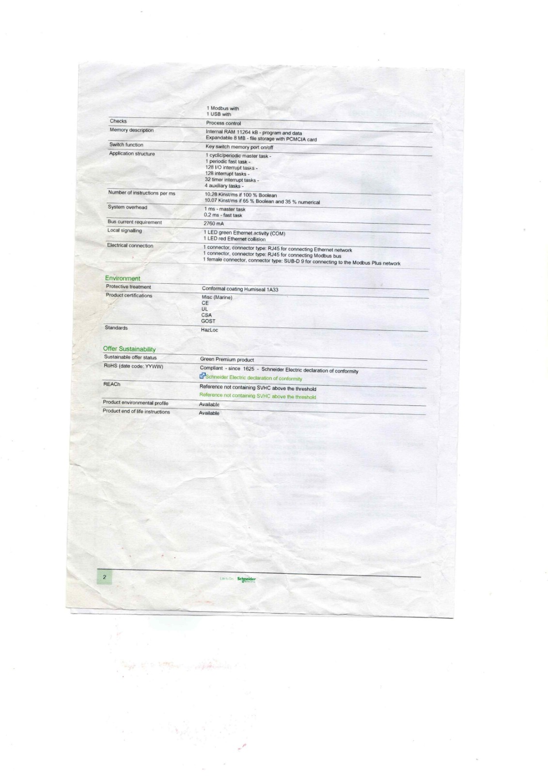 Schneider 140CPU65860 Datasheet