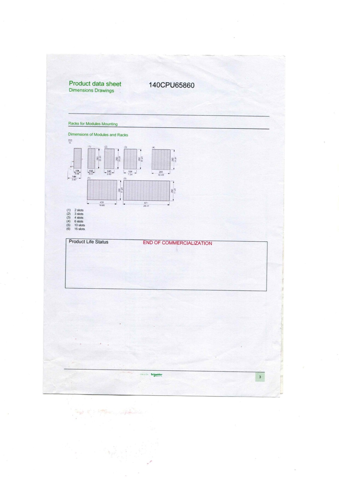 Schneider 140CPU65860 Datasheet
