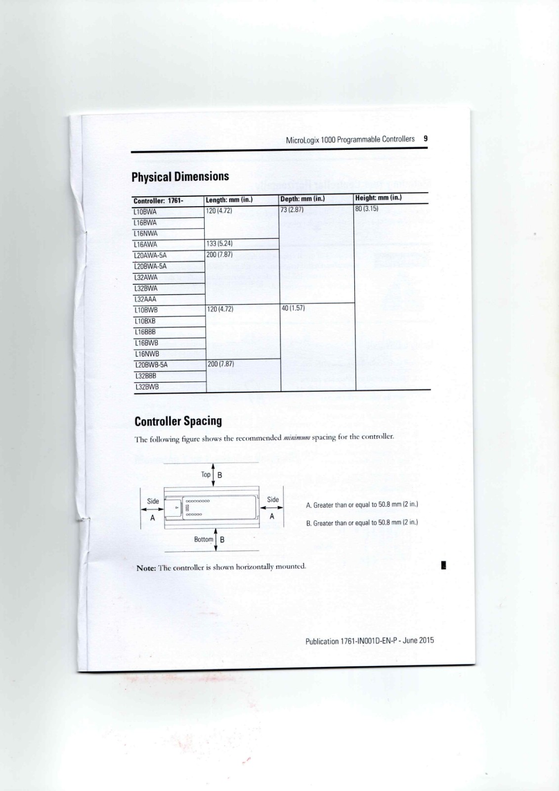 A-B 1761-L10BWA,-L10BWB,-L10BXB, Data Sheet