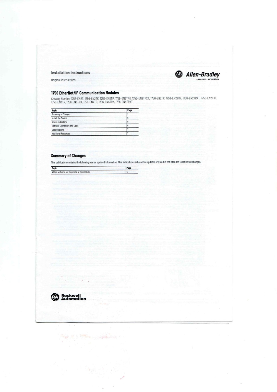 A-B 1756-EN2T Datasheet