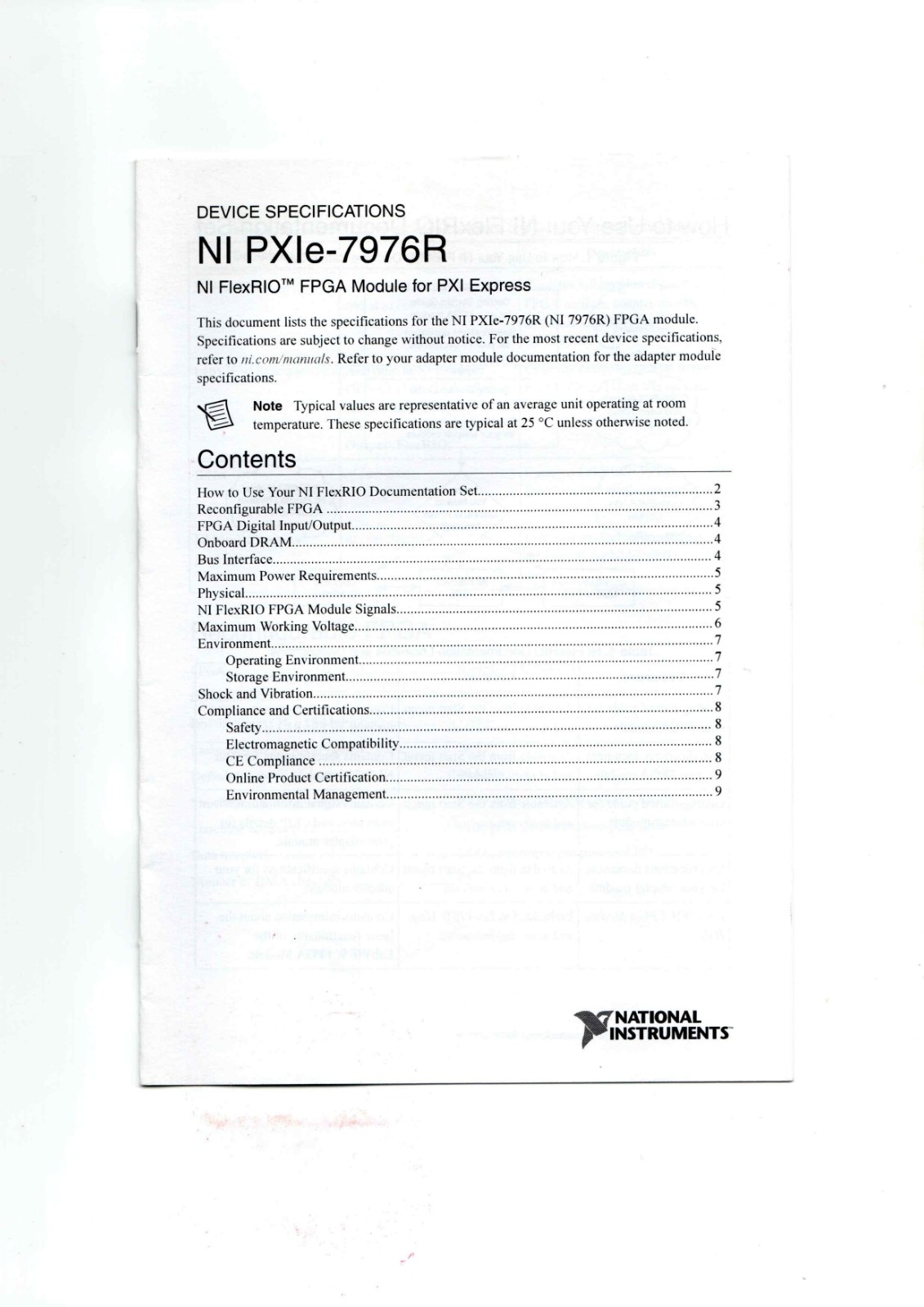 NI PXIE-7976R Datasheet