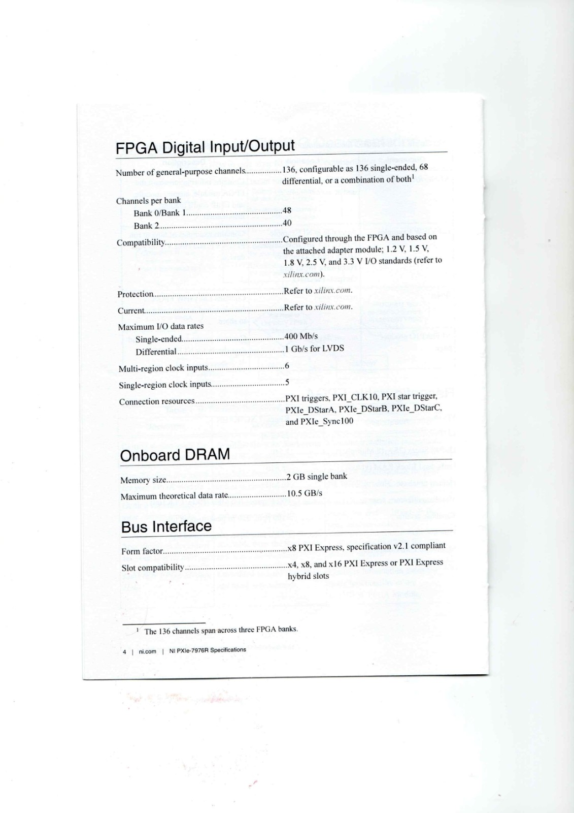 NI PXIE-7976R Datasheet