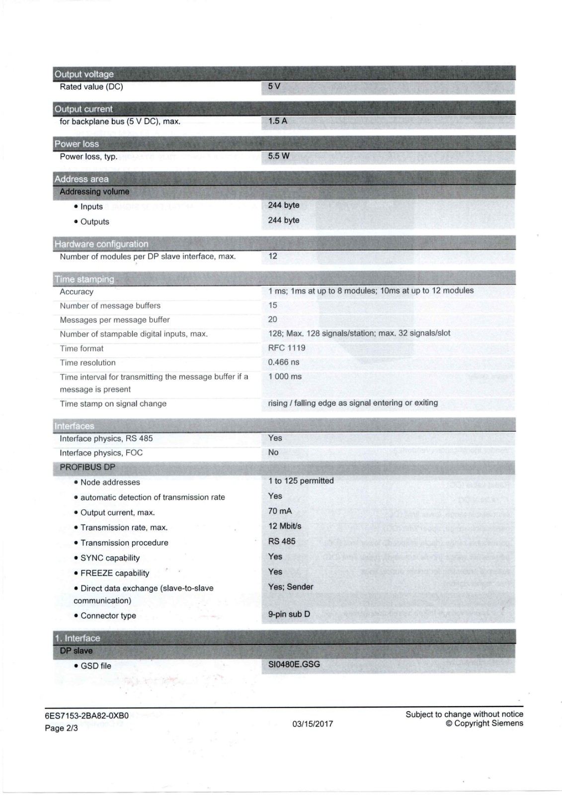 Siemens 6ES7153-2BA82-0XB0 Datasheet
