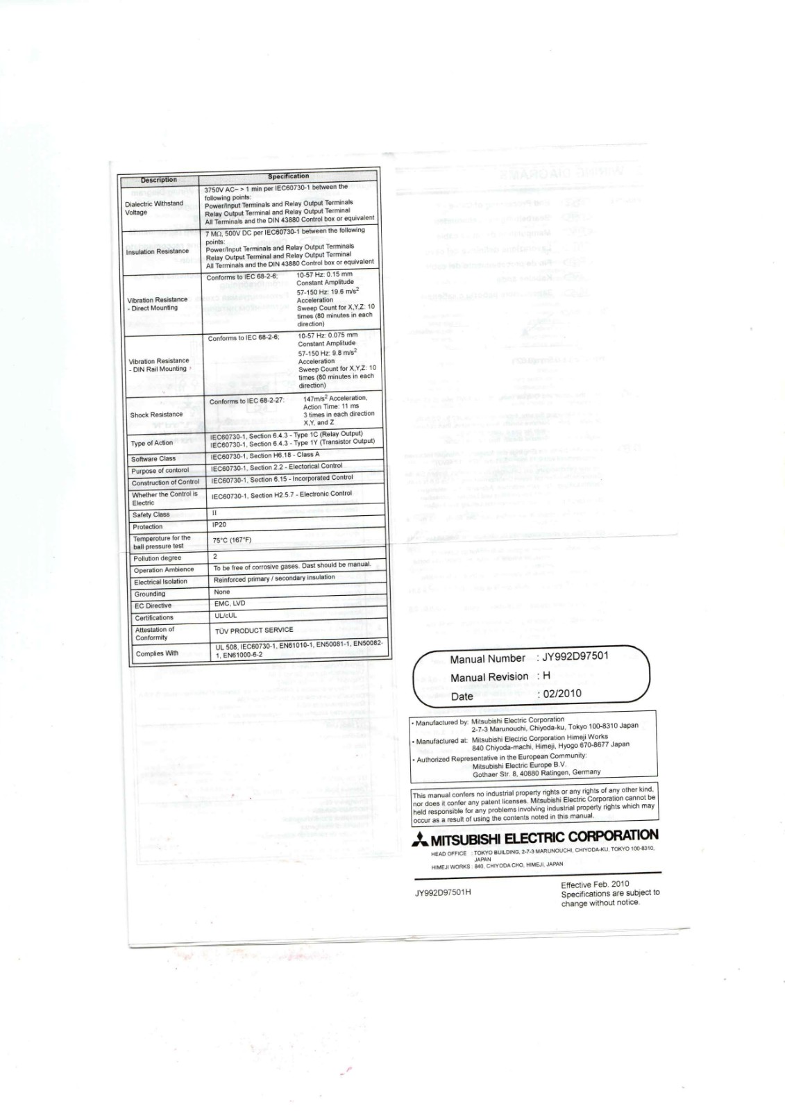 Mitsubishi AL2-14MR-A data sheet