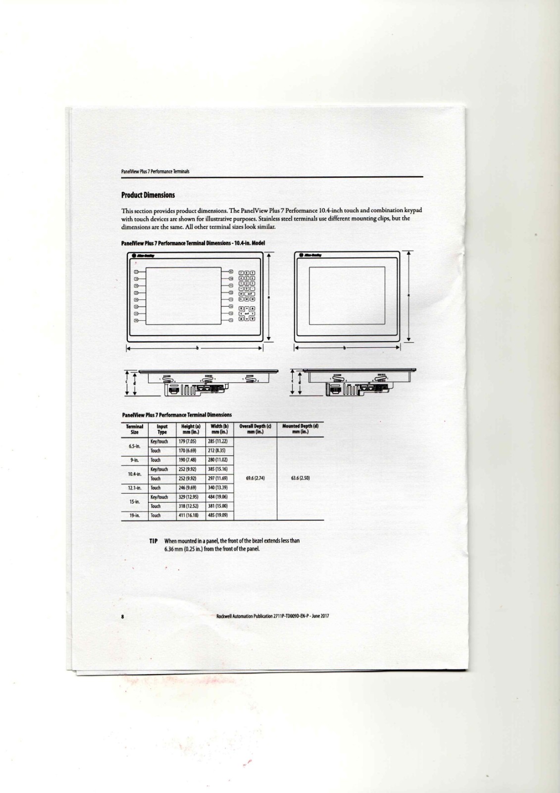 A-B 2711P-T7C22D9P Datasheet