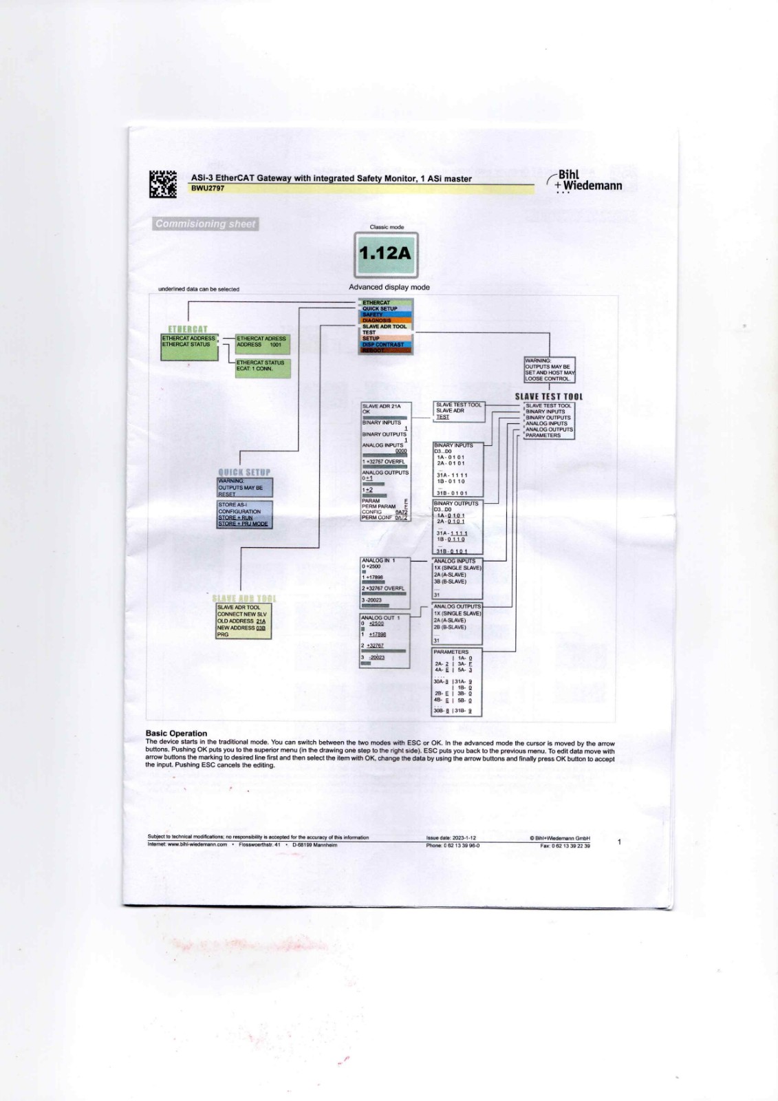 Bihl Wiedemann BWU2797 Data Sheet