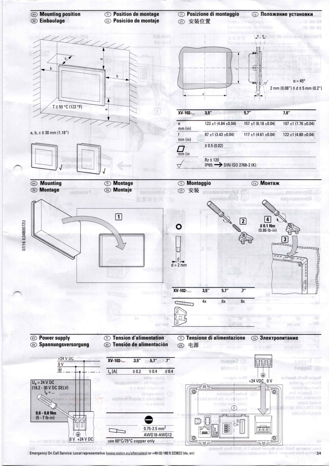 EATON XV-102-D0-70TWR-10 Datasheet