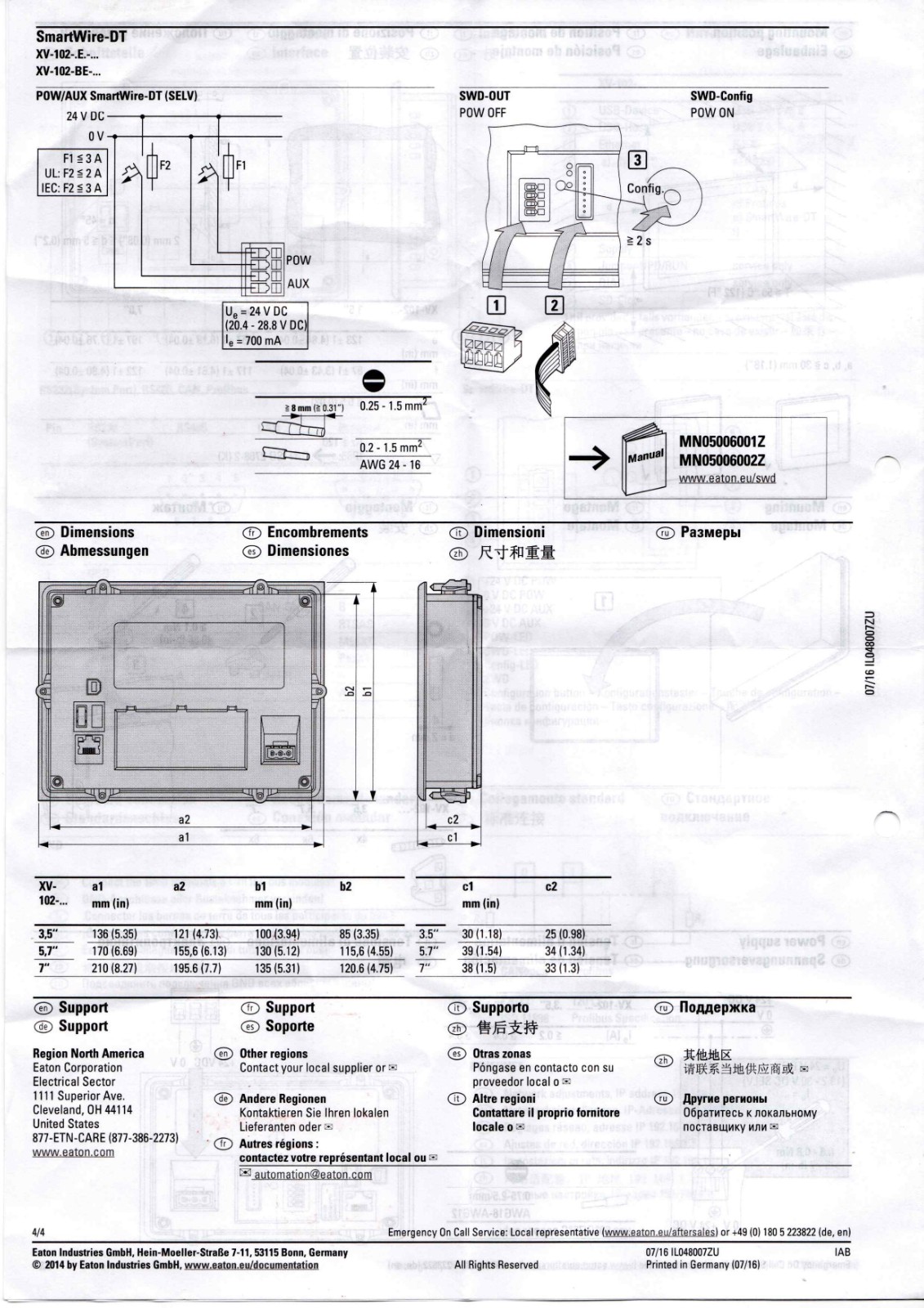 EATON XV-102-D0-70TWR-10 Datasheet