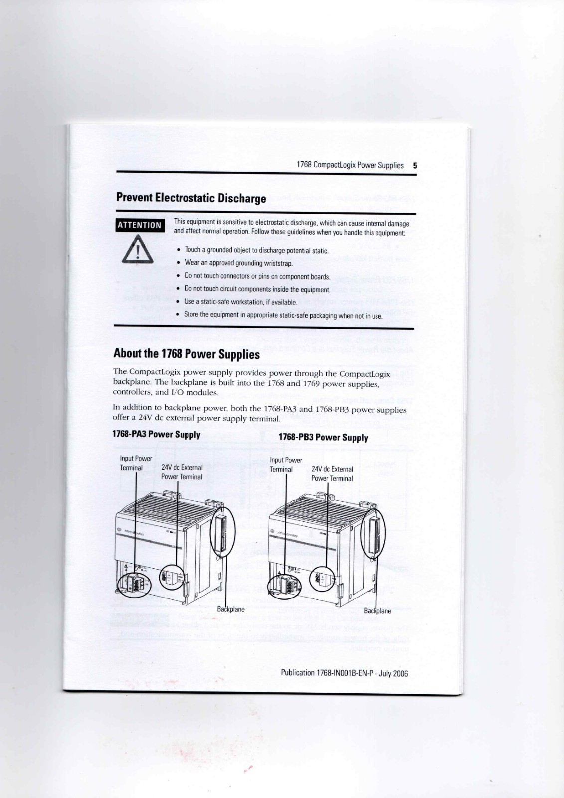 A-B 1768-PA3, 1768-PB3 Data Sheet