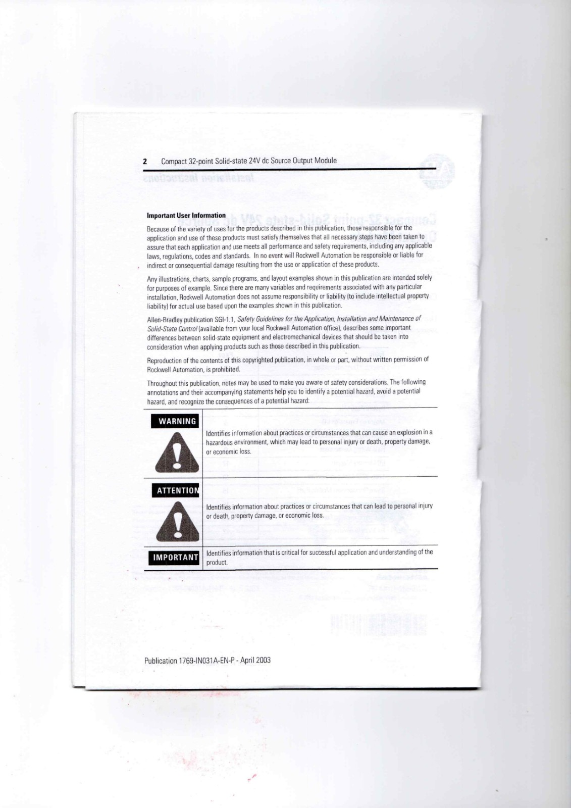 A-B 1769-OB32 Data Sheet