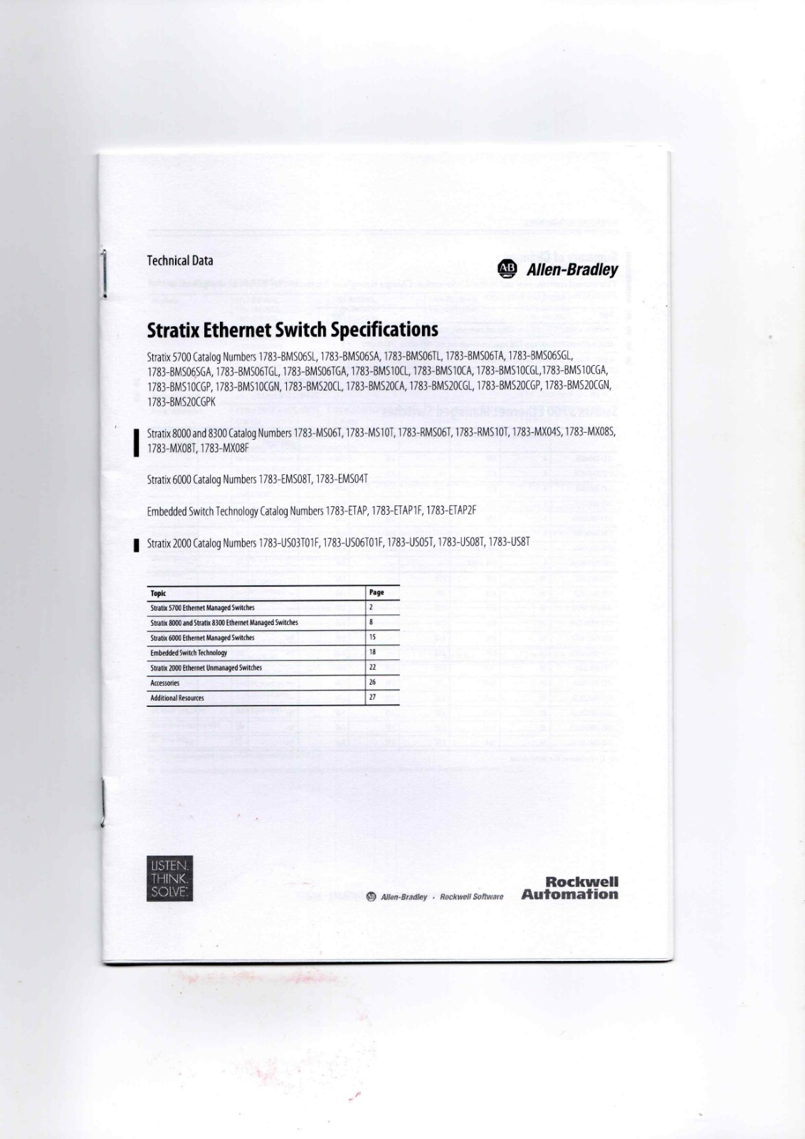 A-B 1783-BMS06SL, 1783-MS06T, 1783-EMS08T, 1783-ETAP, 1783-US03T01F Datasheet