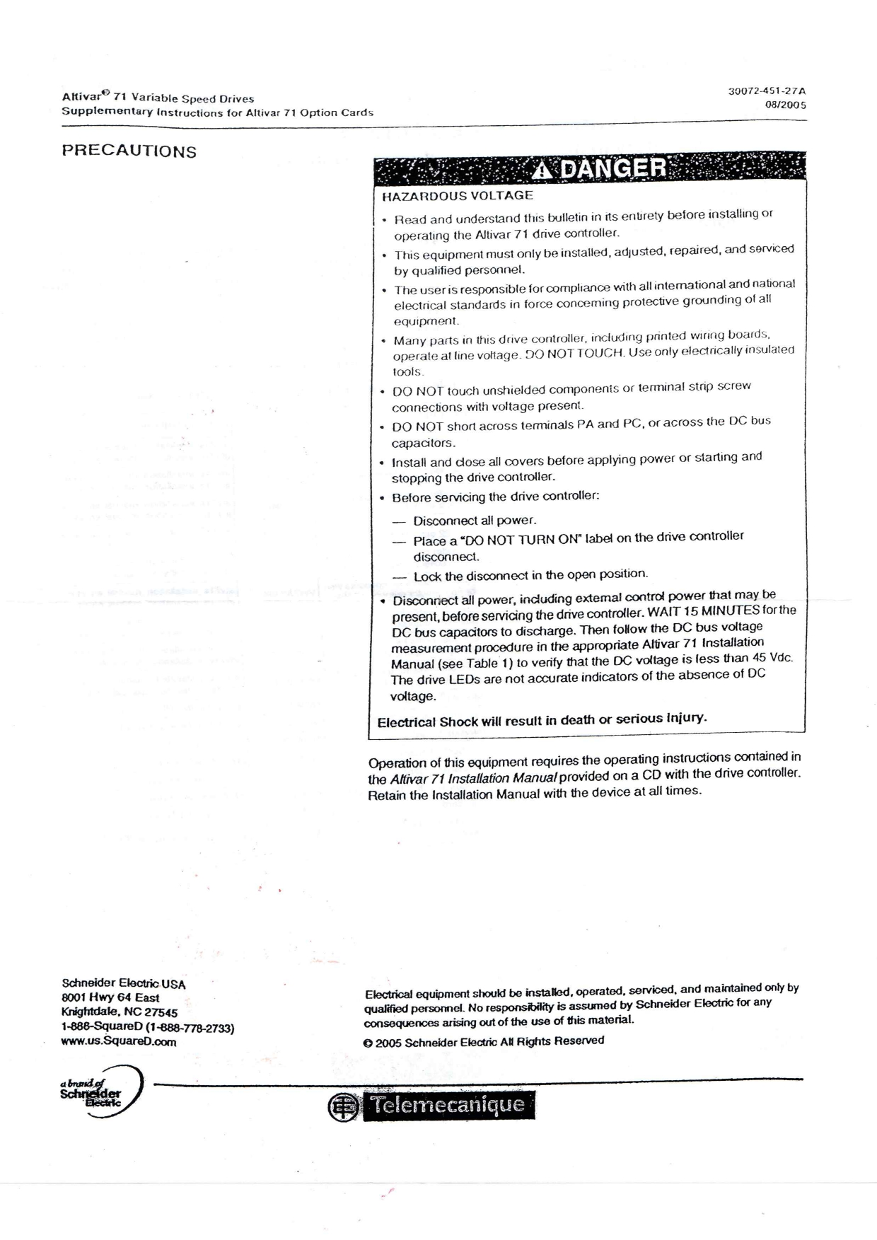 Schneider VW3A3201、Altivar 71