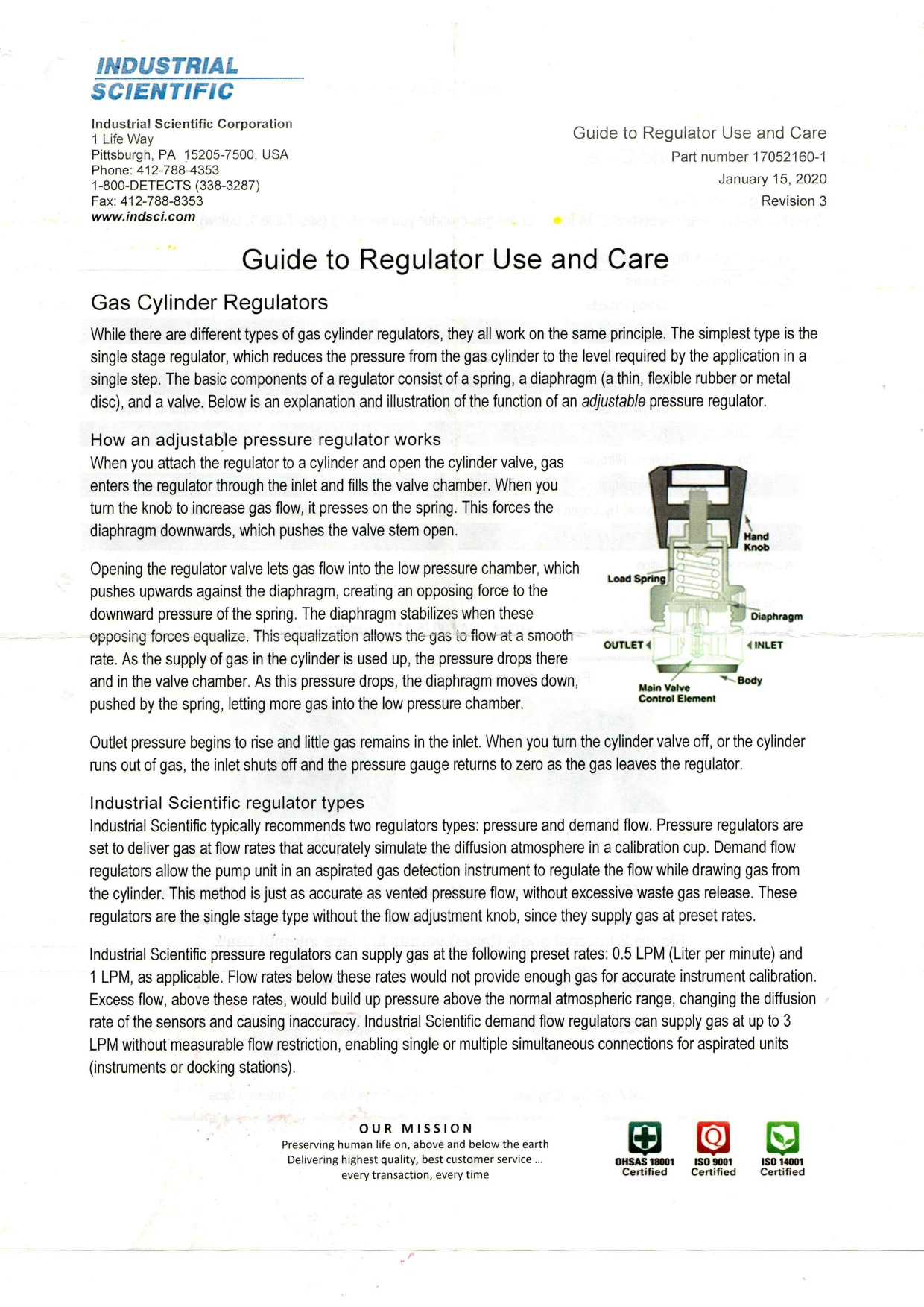 Industrial Scientific 17052160-1 Datasheet